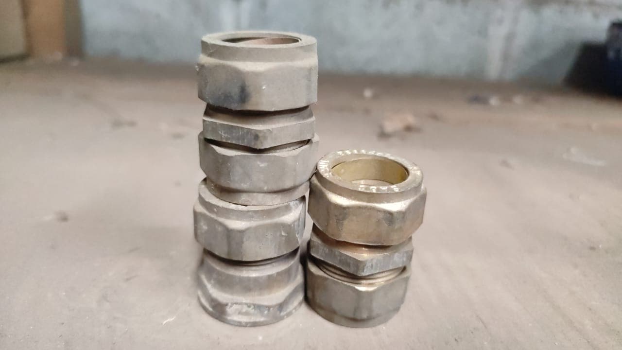 Uniões de bronze  22mm para termo acumulador