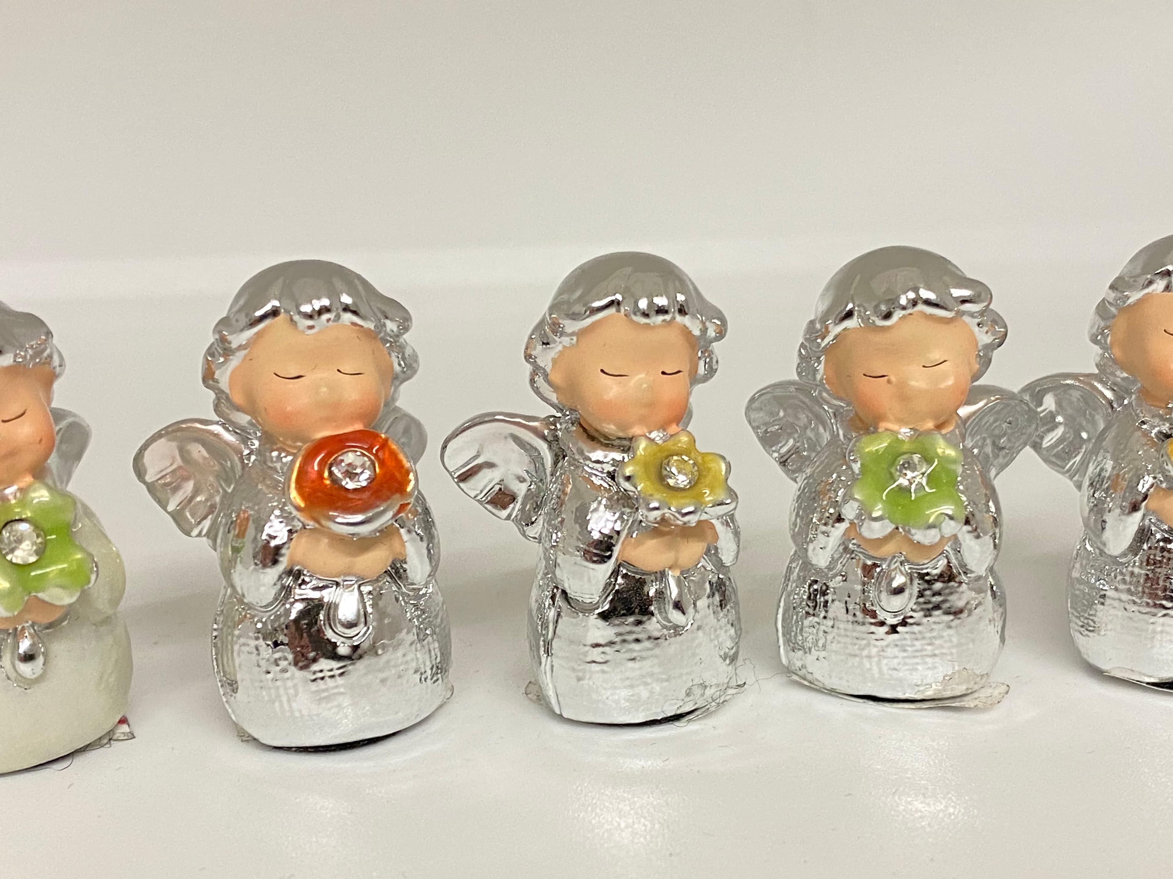 Conjunto de cinco anjos com flor — imagen 5