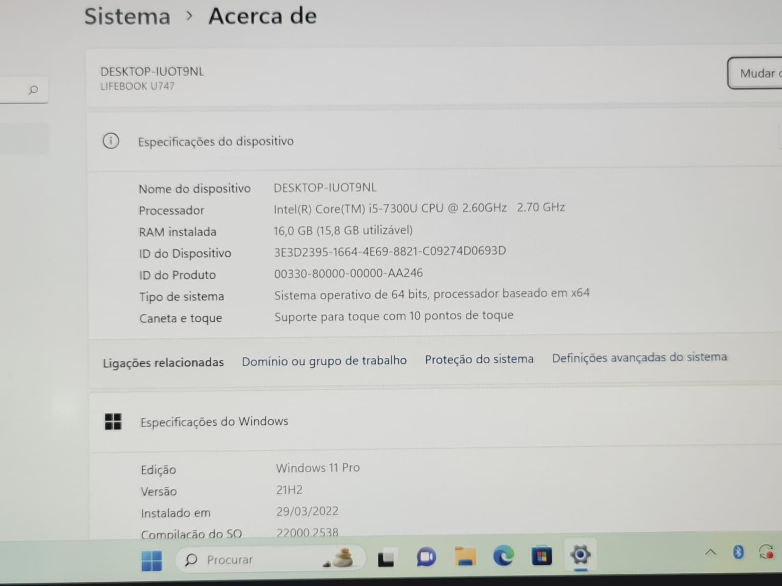 Portátil Fujitsu U747 — imagem 7