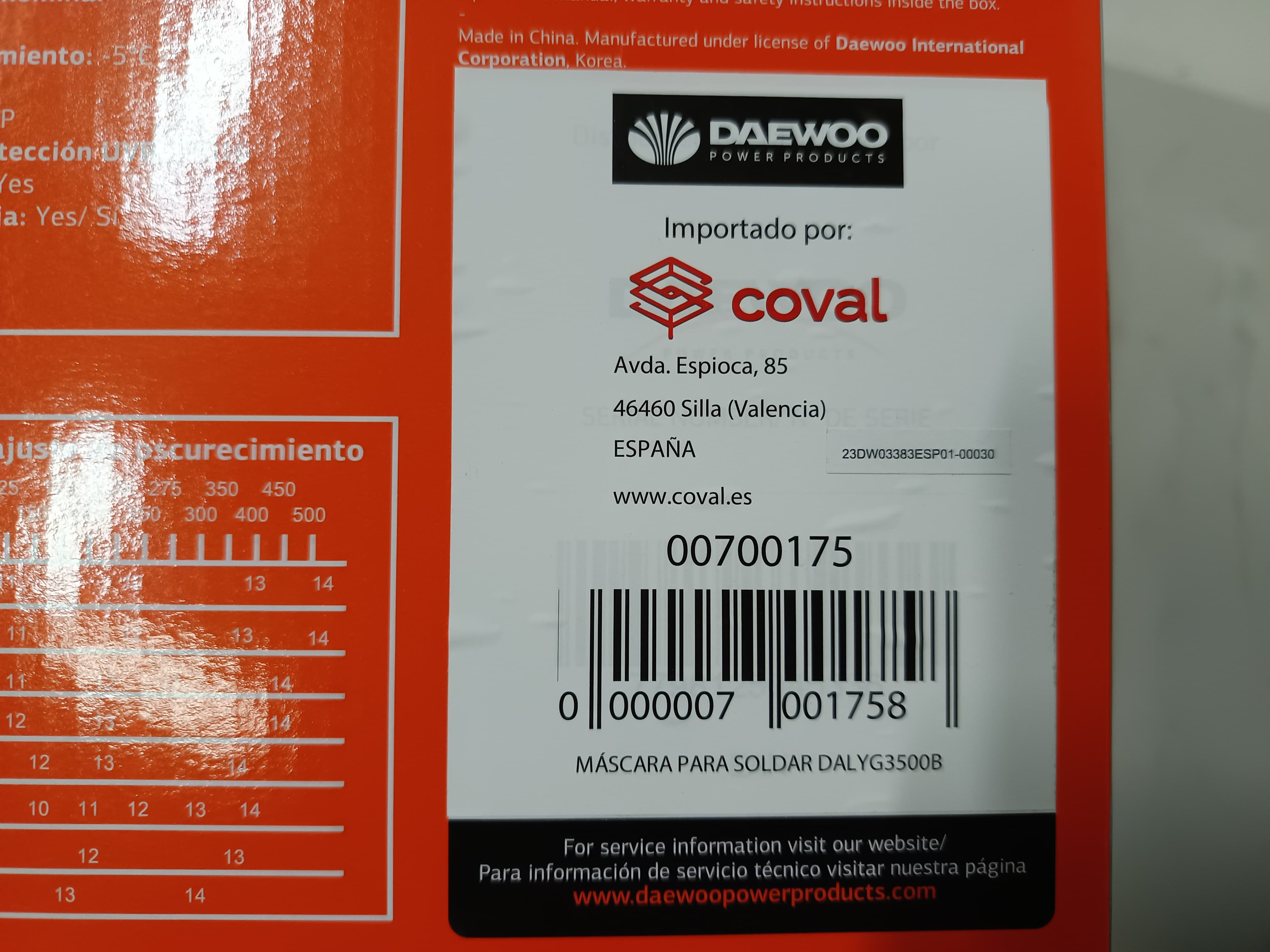 Máscara de soldar Daewoo — imagen 7