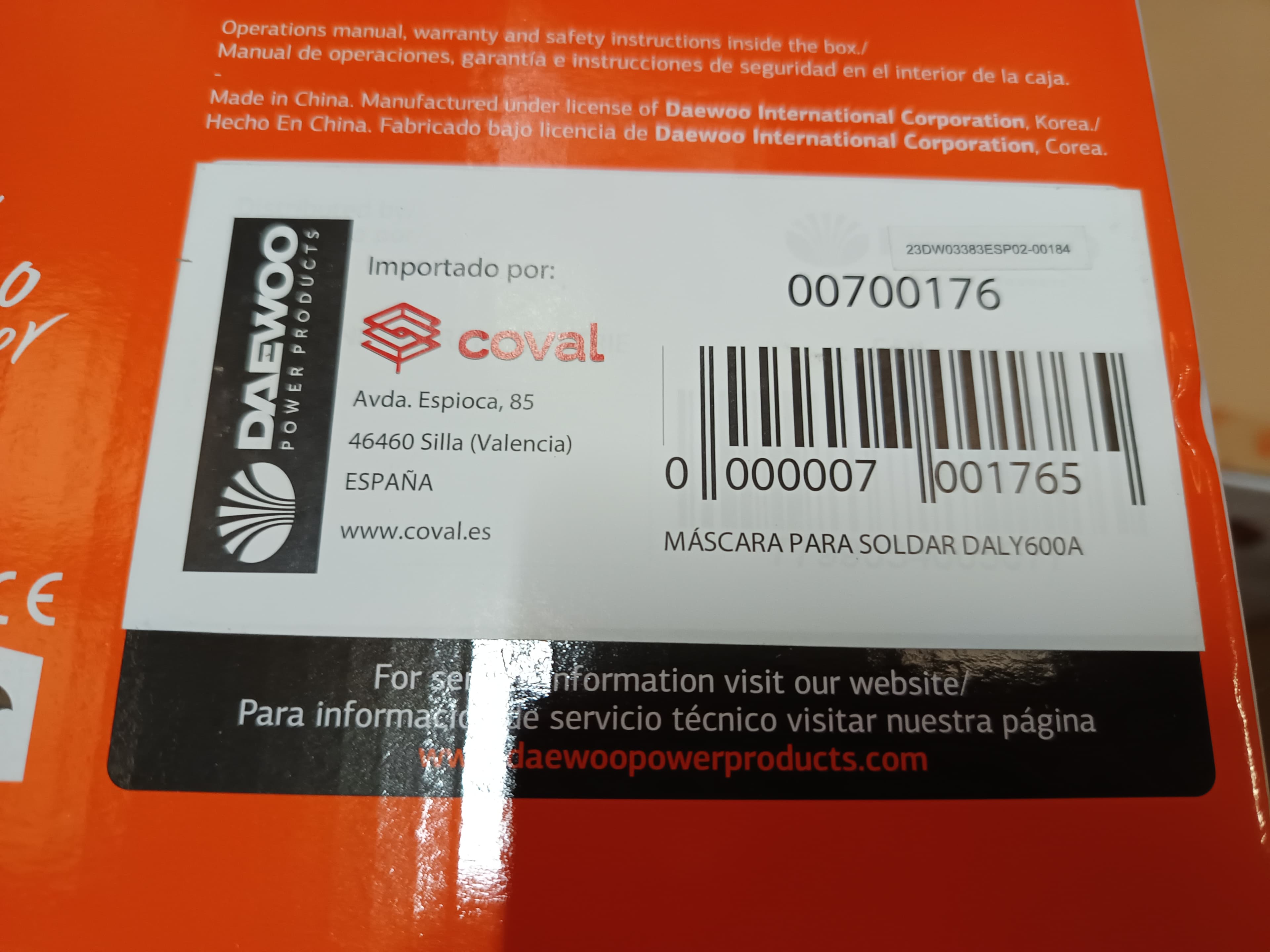 Máscara de soldar Daewoo — imagen 7