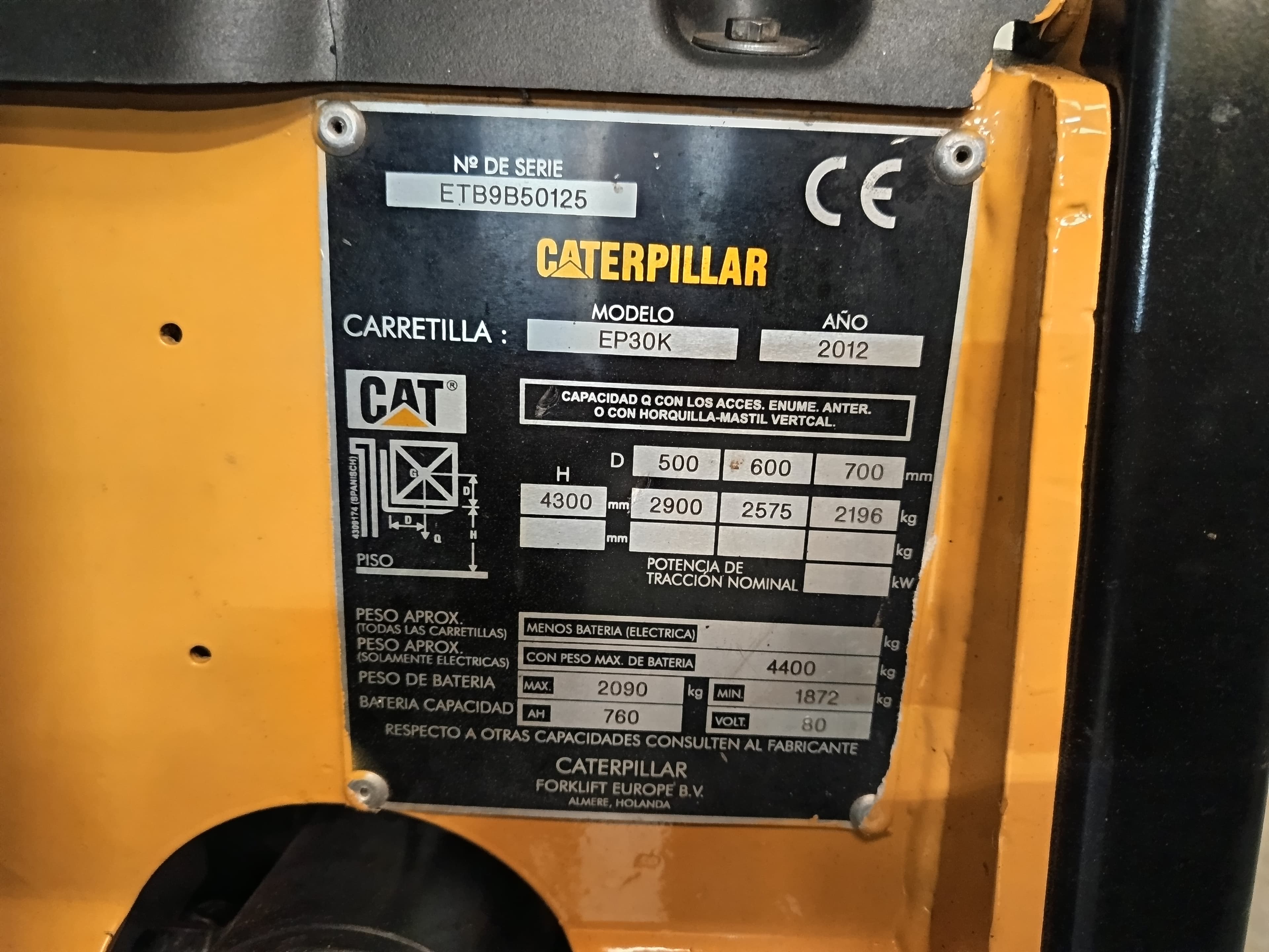 Empilhador Elétrico Caterpillar · Ano 2012 — imagen 19