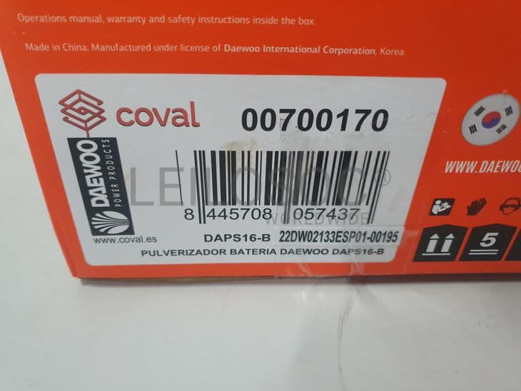 Pulverizador Daewoo DAPS16-B — imagem 6