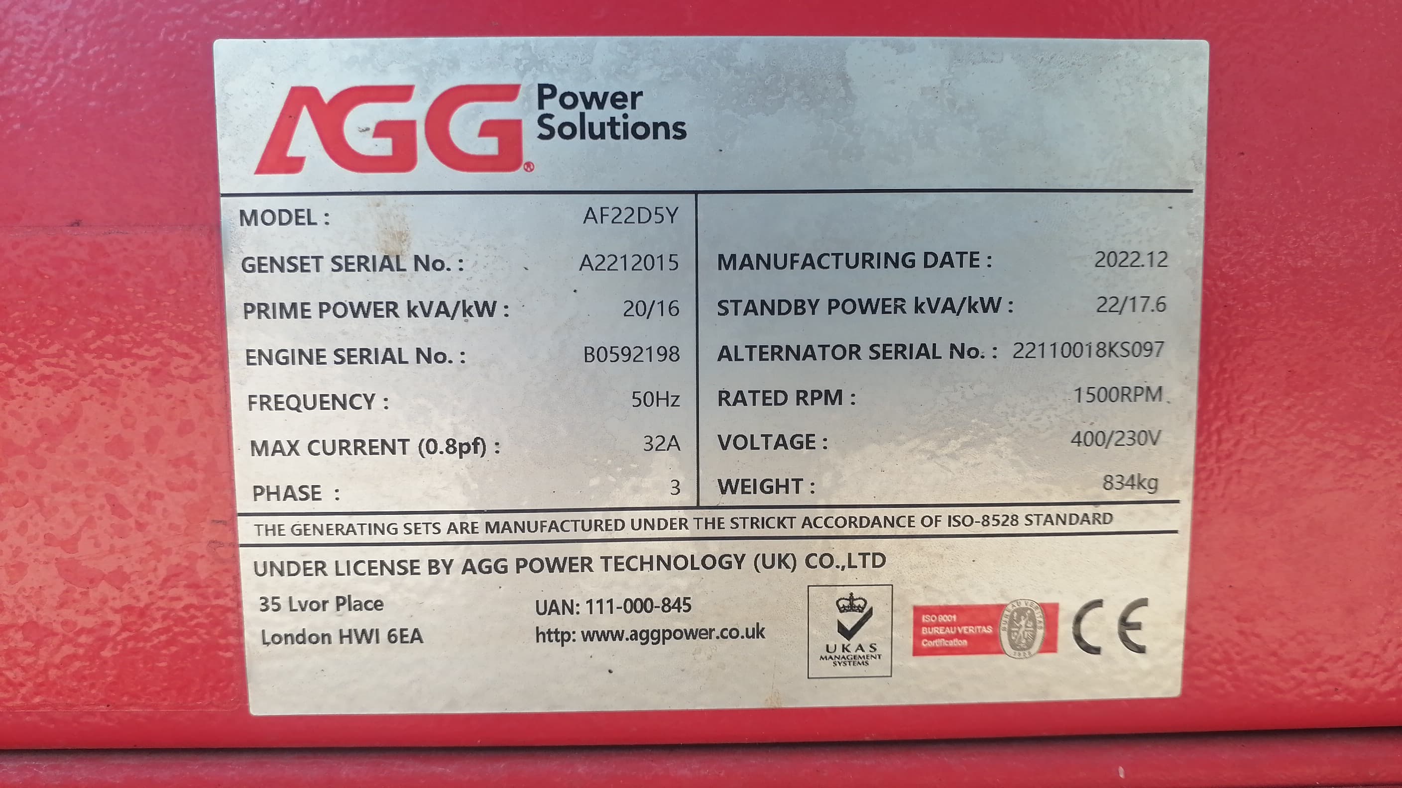 Gerador AGG AF22D5Y — image 4