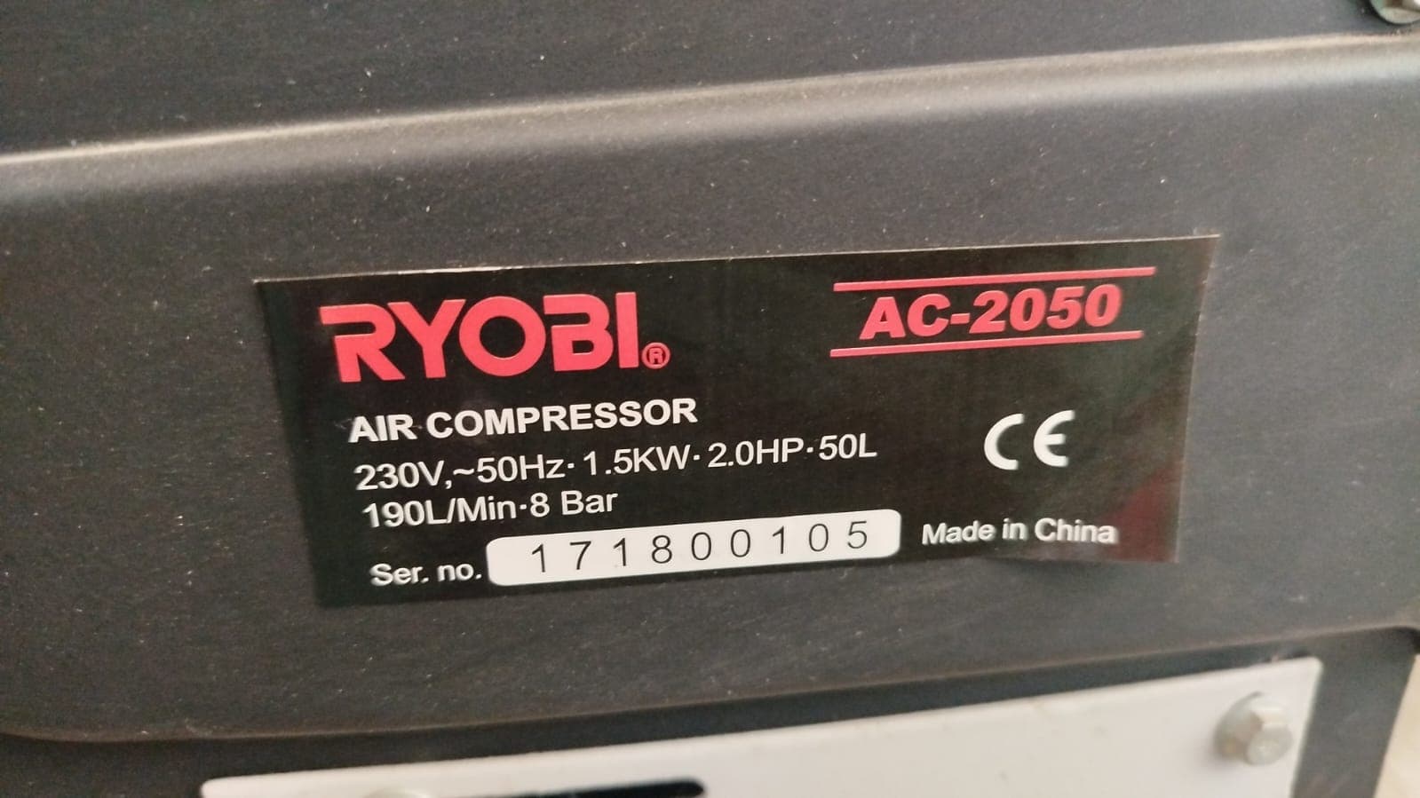 Compresor de aire - Ryobi — imagen 2
