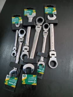 CONJUNTO DE 6 CHAVES BOCA/LUNETA C/ ROQUETE DE CABEÇA FLEXÍVEL — imagen 2