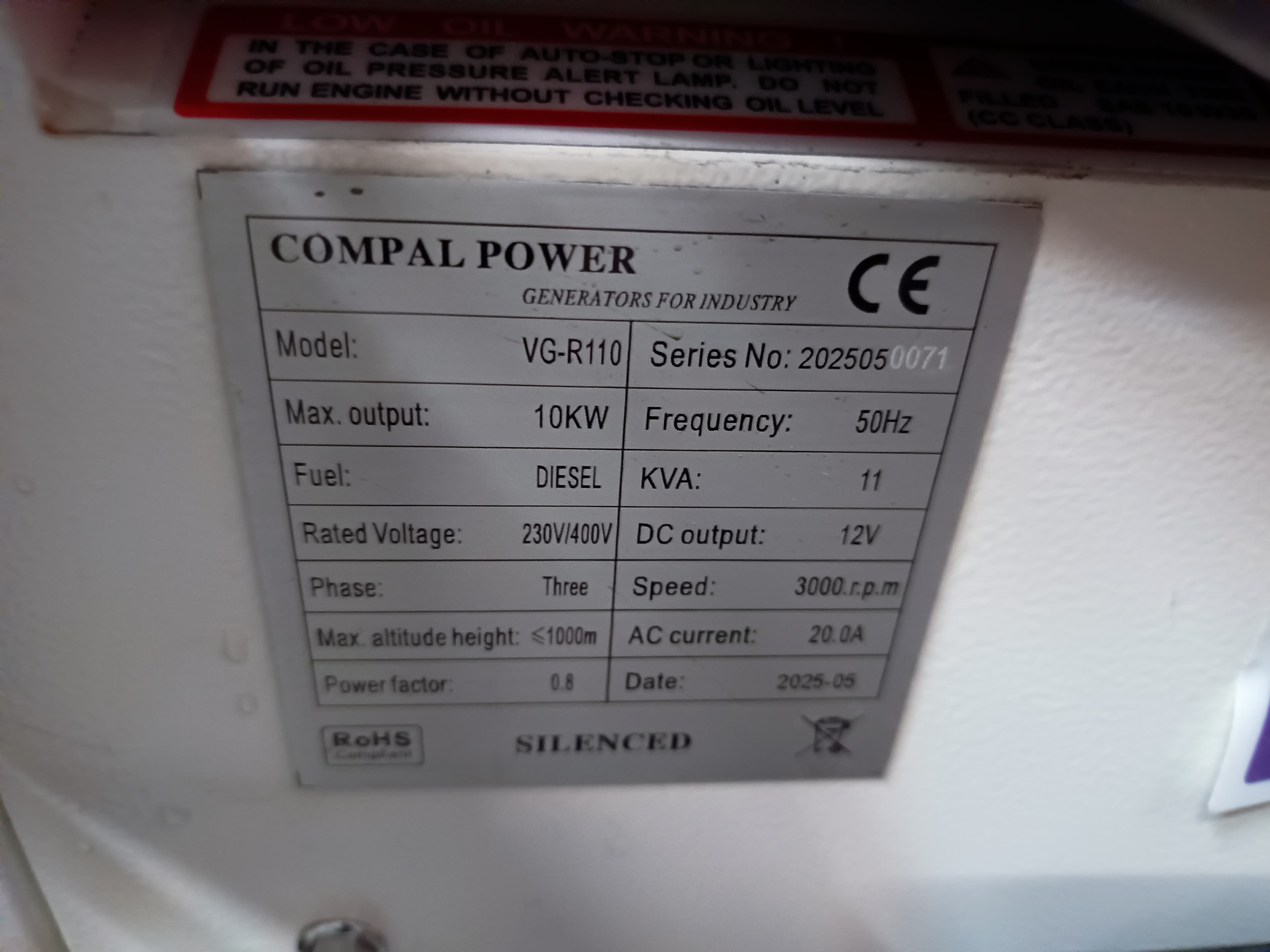 Gerador Compal Power VG-R110 · Ano 2025 — imagem 7