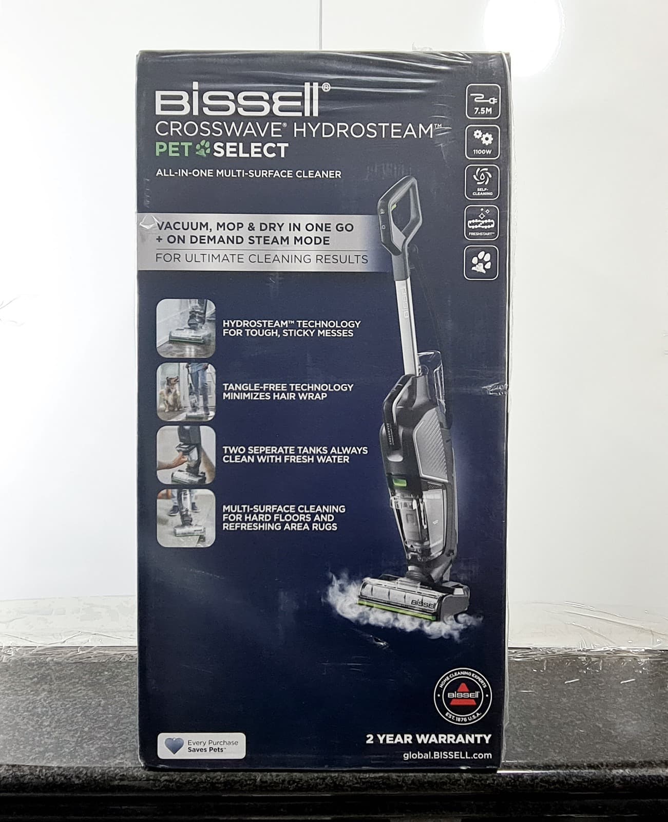 Aspirador Vertical All-in-One Bissell Crosswave Hydrosteam Pet Select — imagen 15