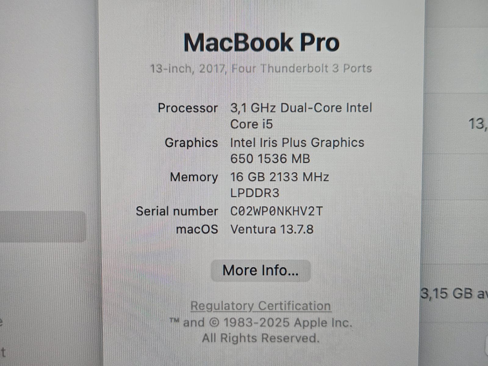 Computador Apple MacBook Pro (2017) — image 9