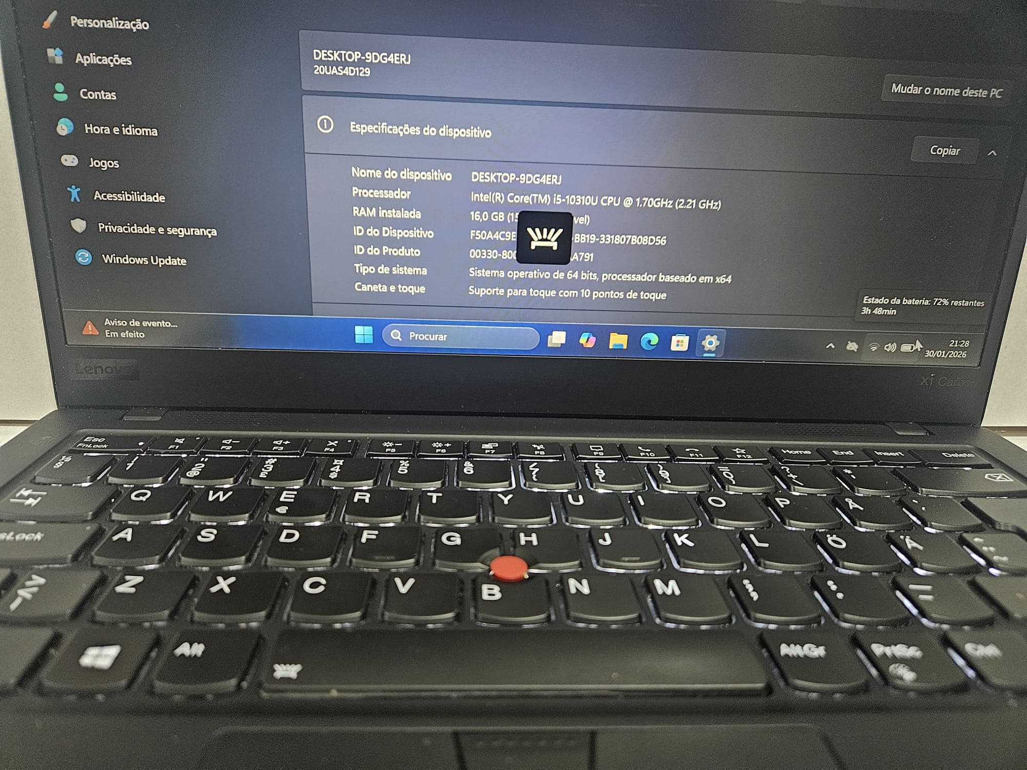 Portátil Lenovo THINKPAD X1 Carbon — imagem 3