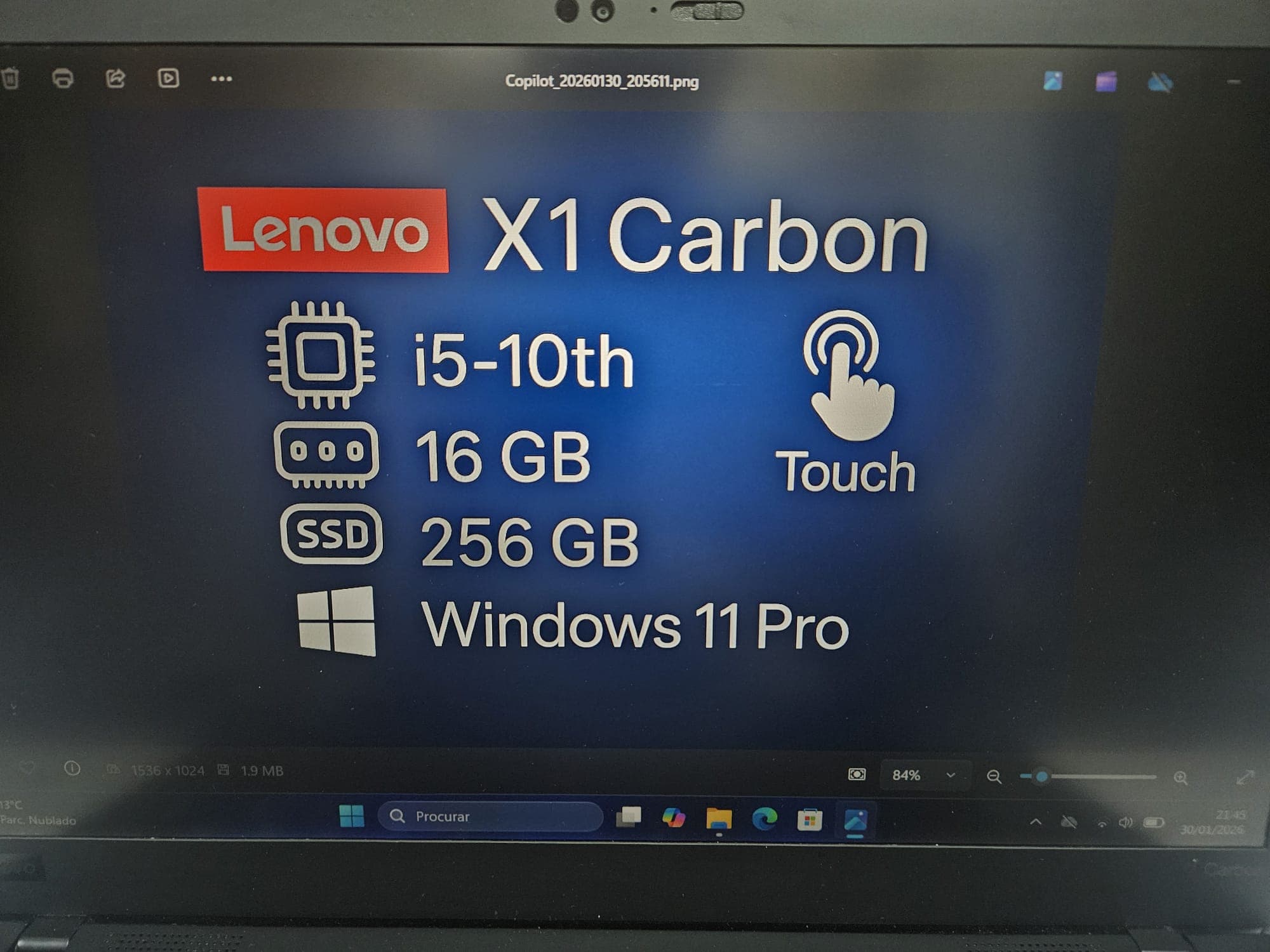 Portátil Lenovo THINKPAD X1 Carbon — imagem 5