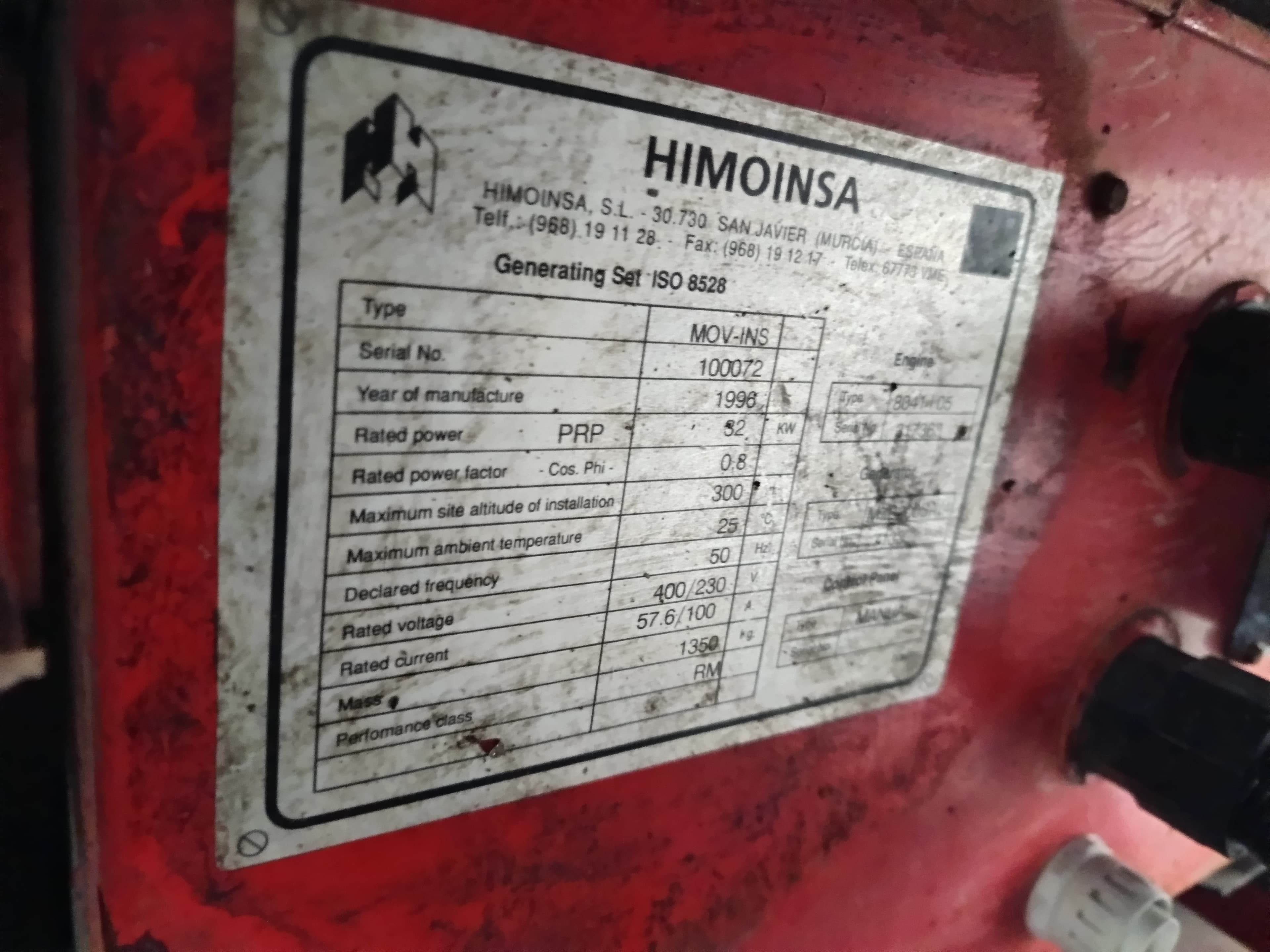 Gerador Himoinsa 40kva · Ano 1996 — imagen 10