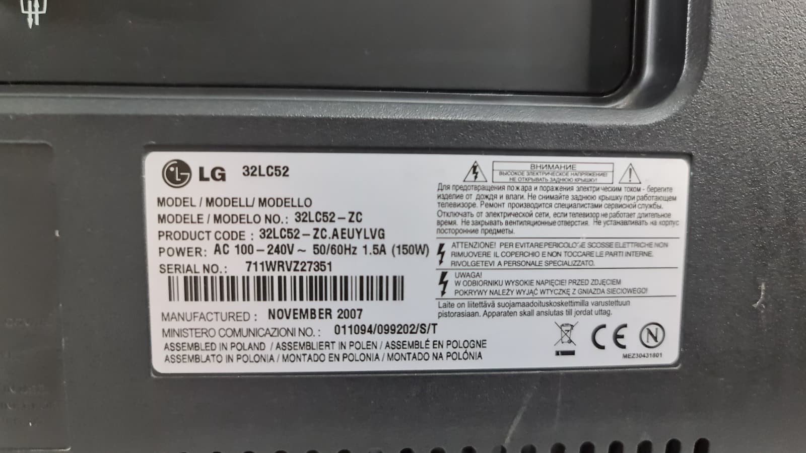 Televisão LG 32LC52 — imagen 4
