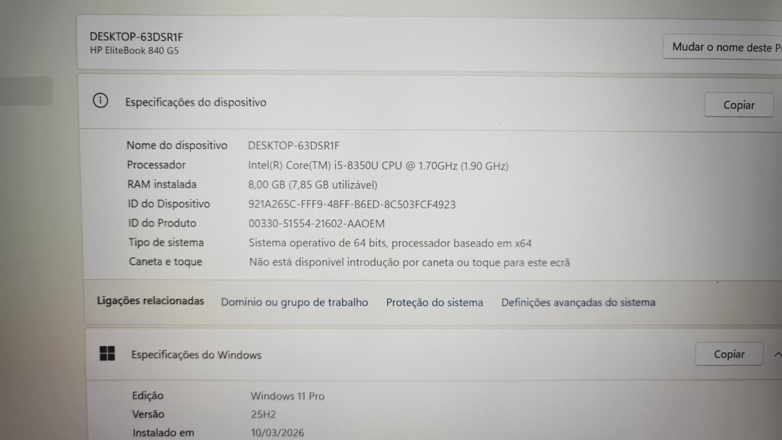 Computador portátil HP EliteBook 840 G5 — imagen 7