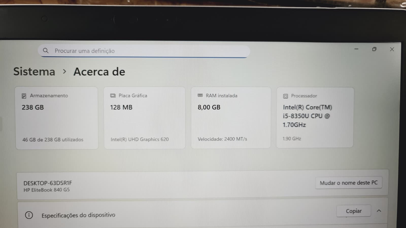 Computador portátil HP EliteBook 840 G5 — imagen 9