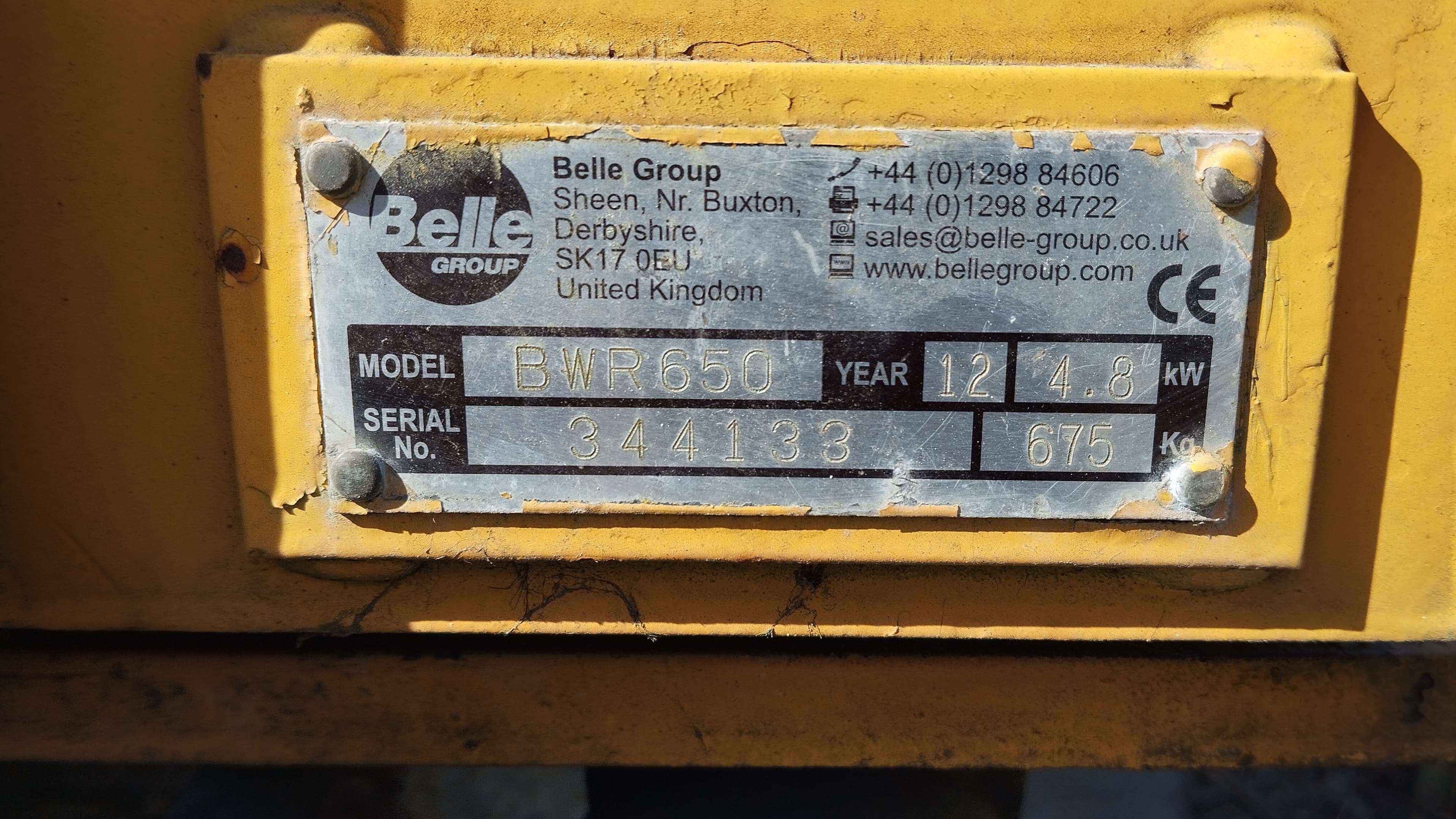 Cilindro de apriete BELLE BWR 650 — imagen 6