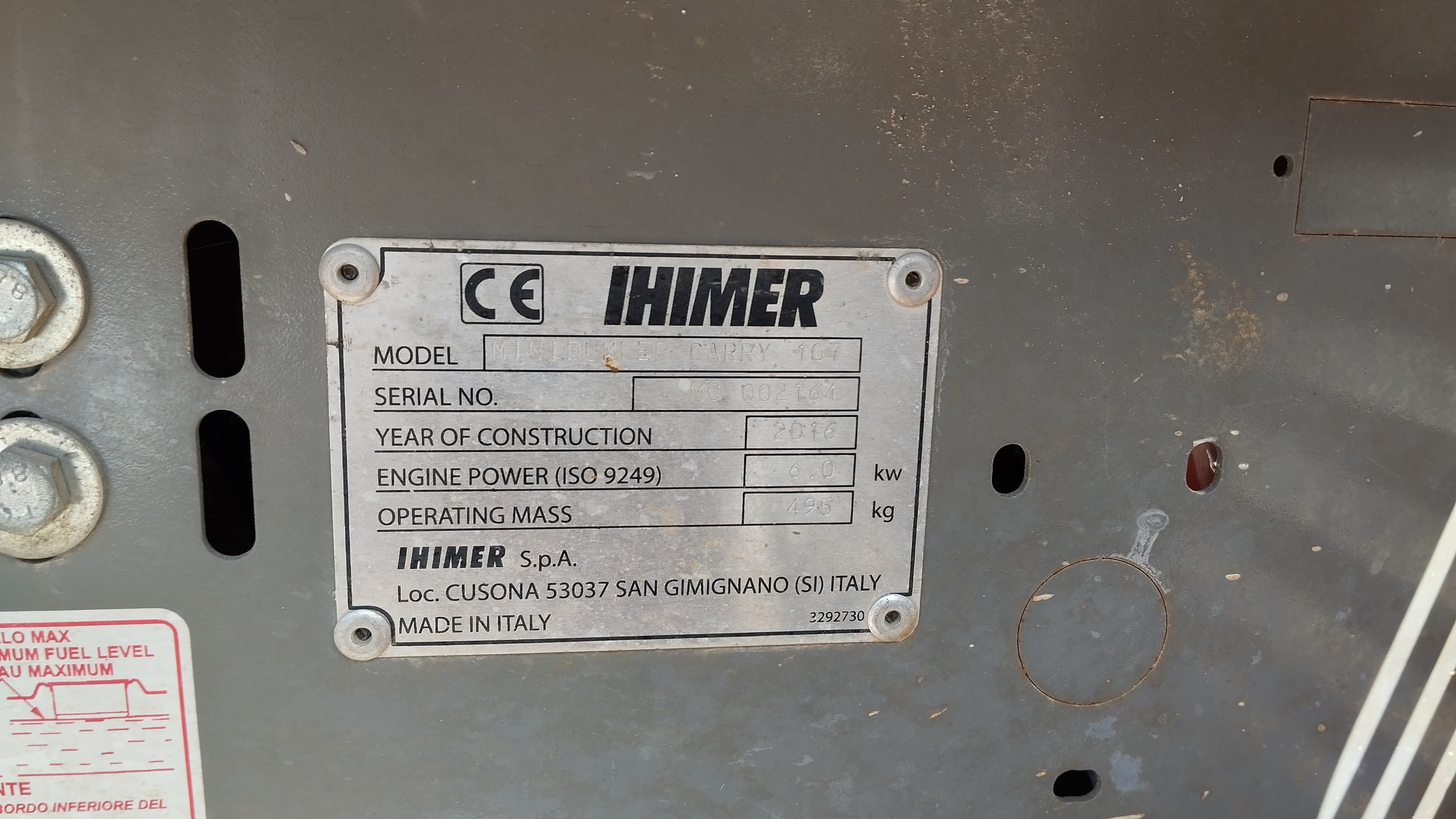Mini Dumper IHIMER CARRY 107 — imagem 7