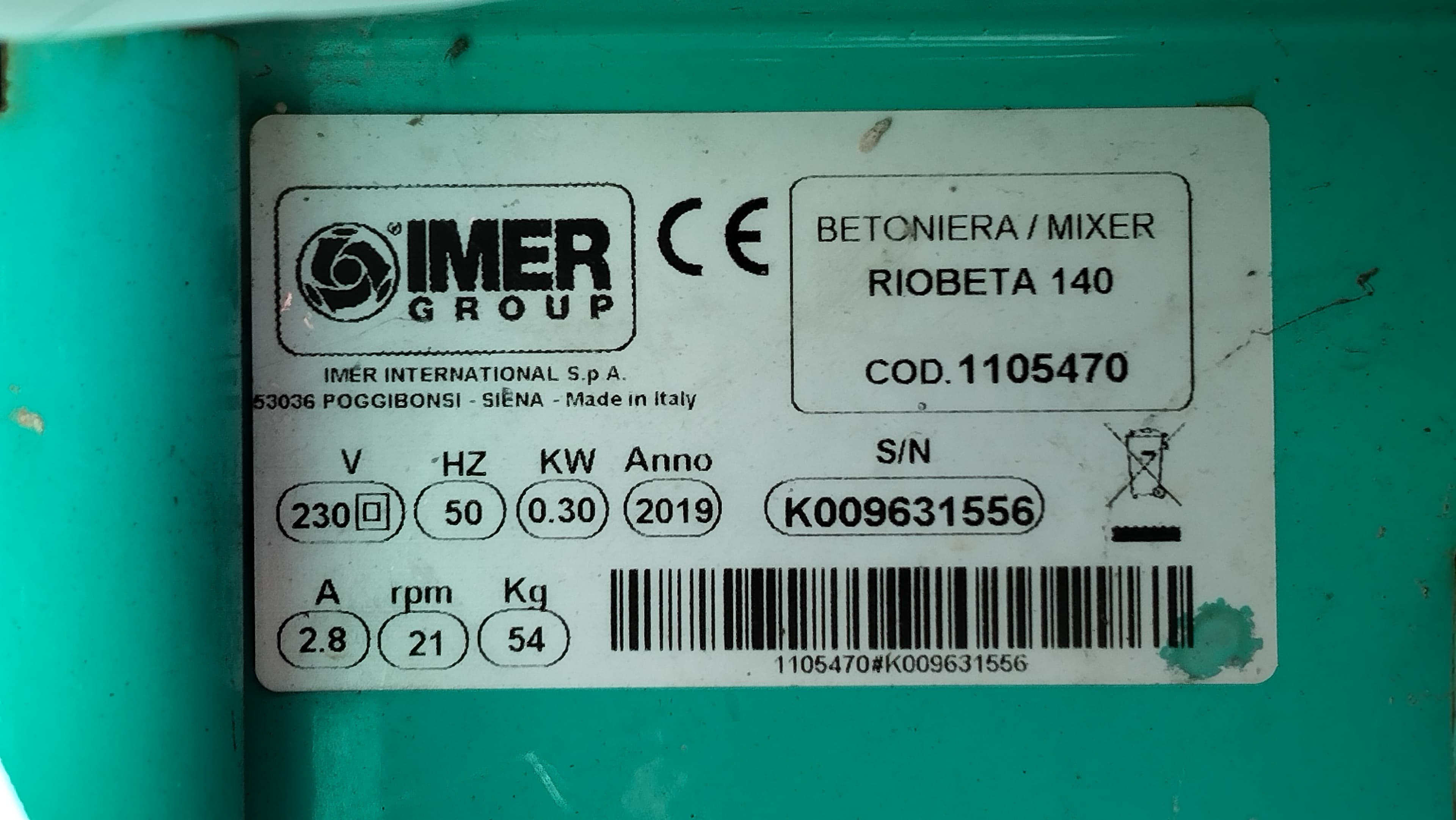 Betoneira elétrica Riobeta 140 — imagem 2