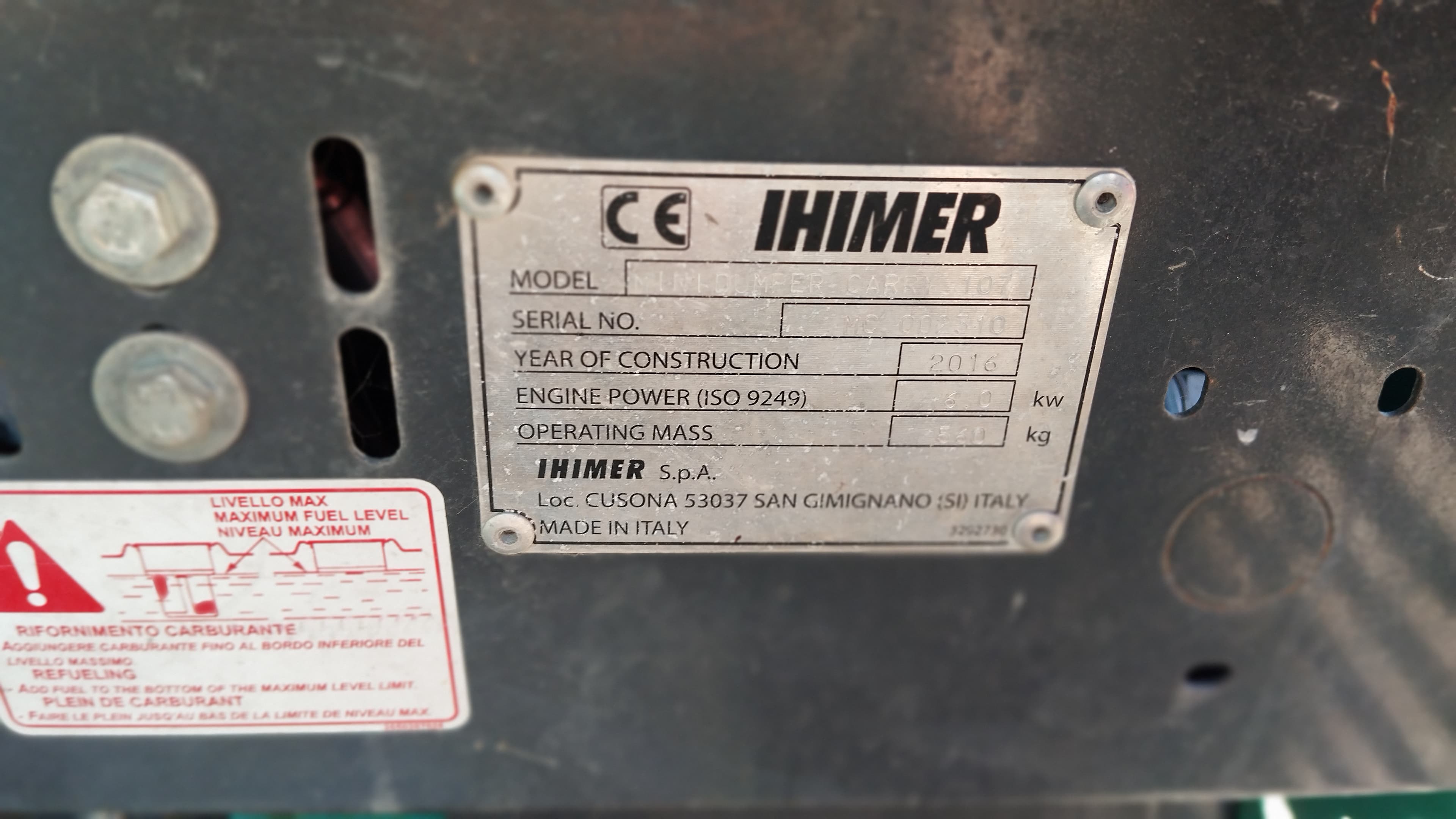 Mini Dumper IHIMER CARRY 107 — imagen 5