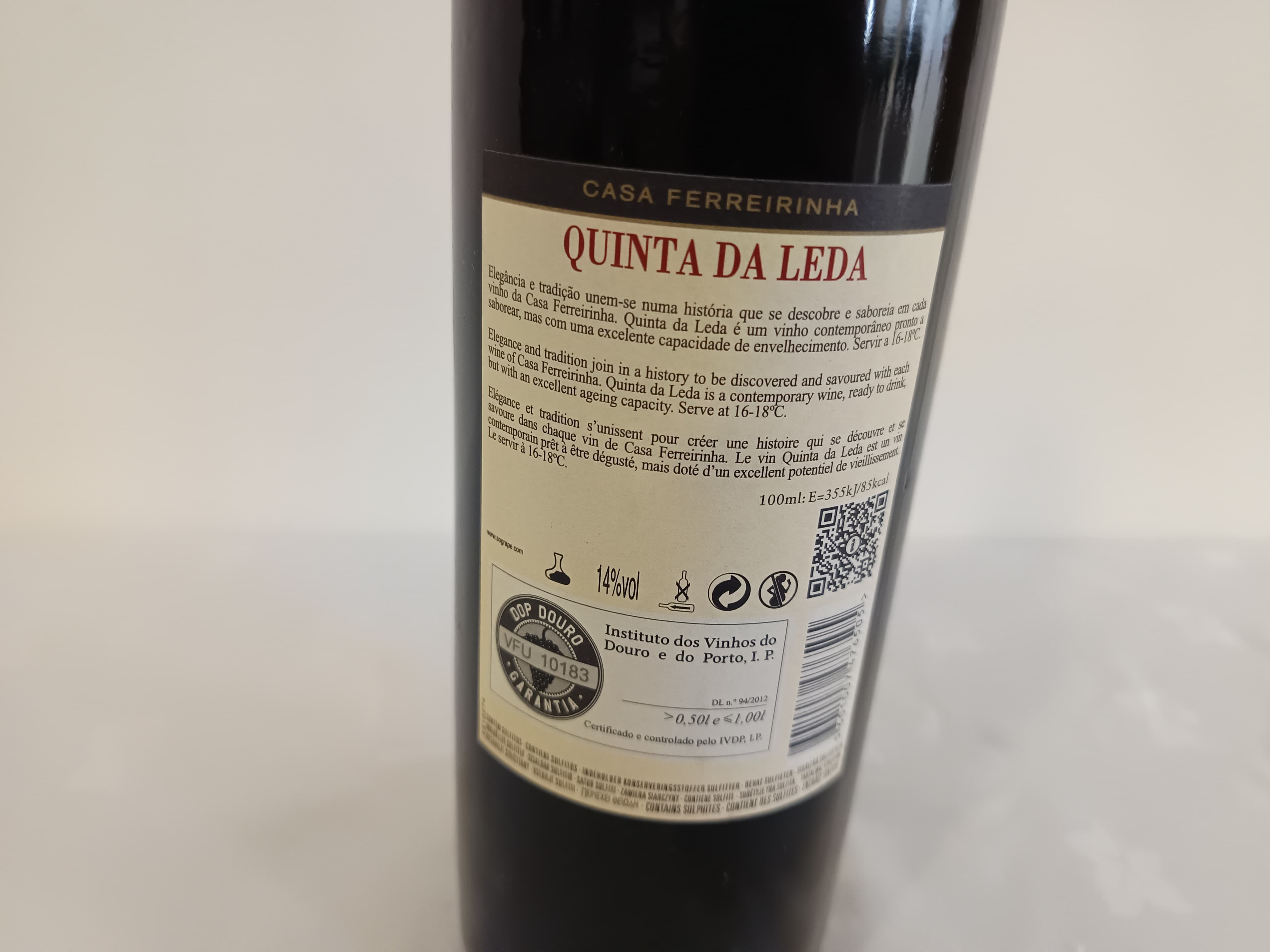 Garrafa de vinho tinto Quinta da Leda Douro 2020 — imagem 2