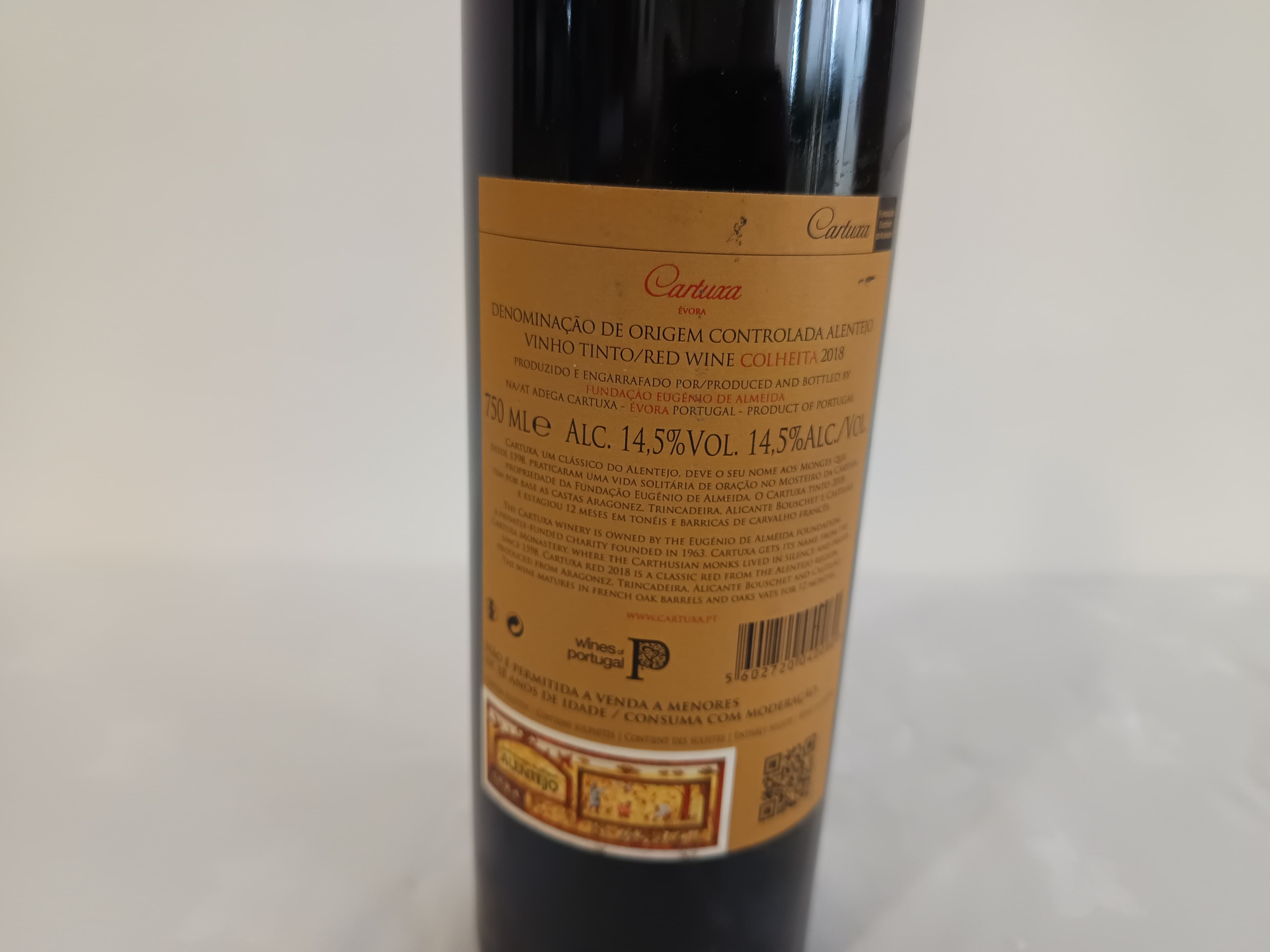 Garrafa de vinho tinto Cartuxa Reserva 2018 — imagem 4