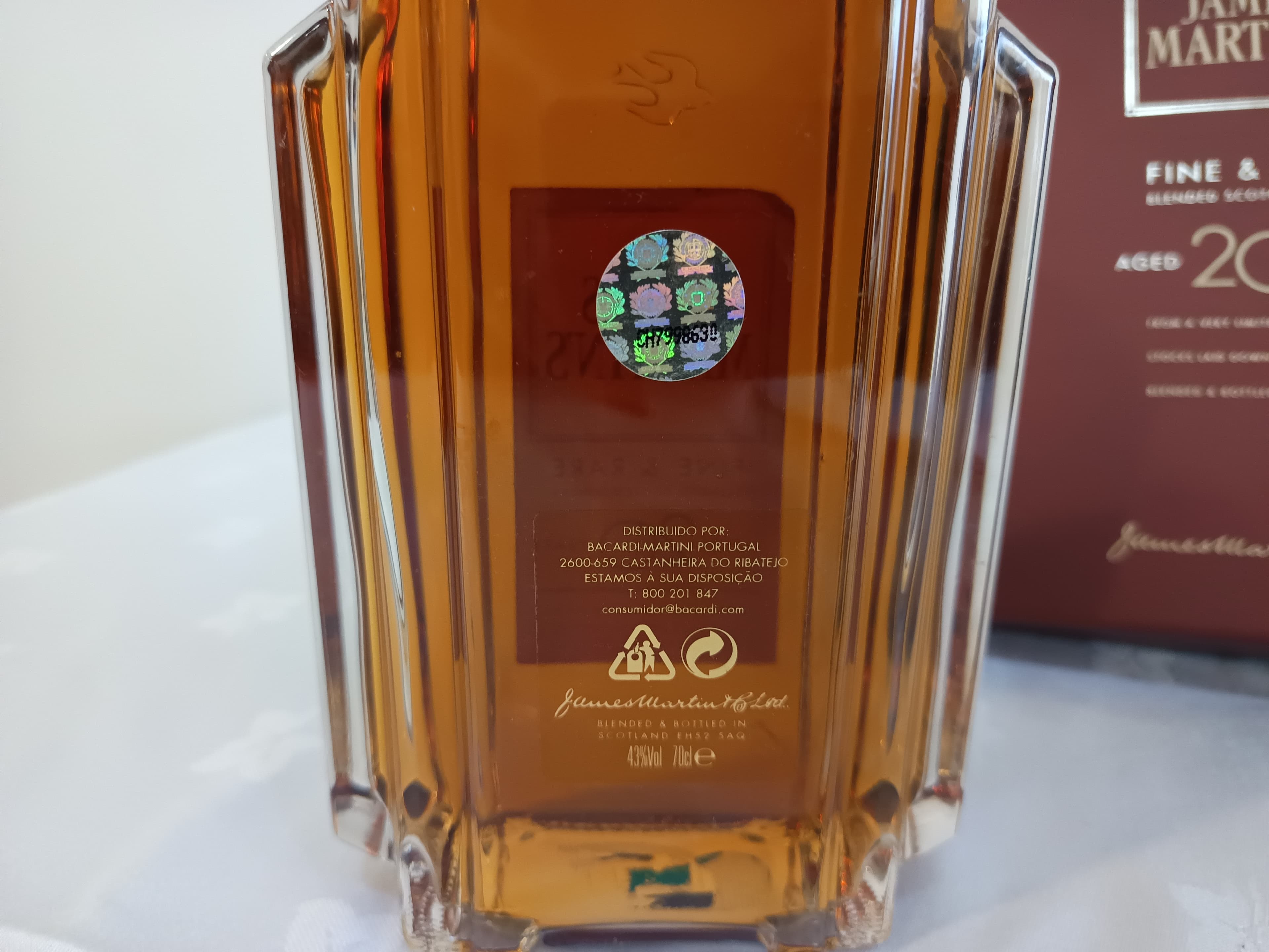 Garrafa de Whisky James Martin's 20 Anos — imagen 4