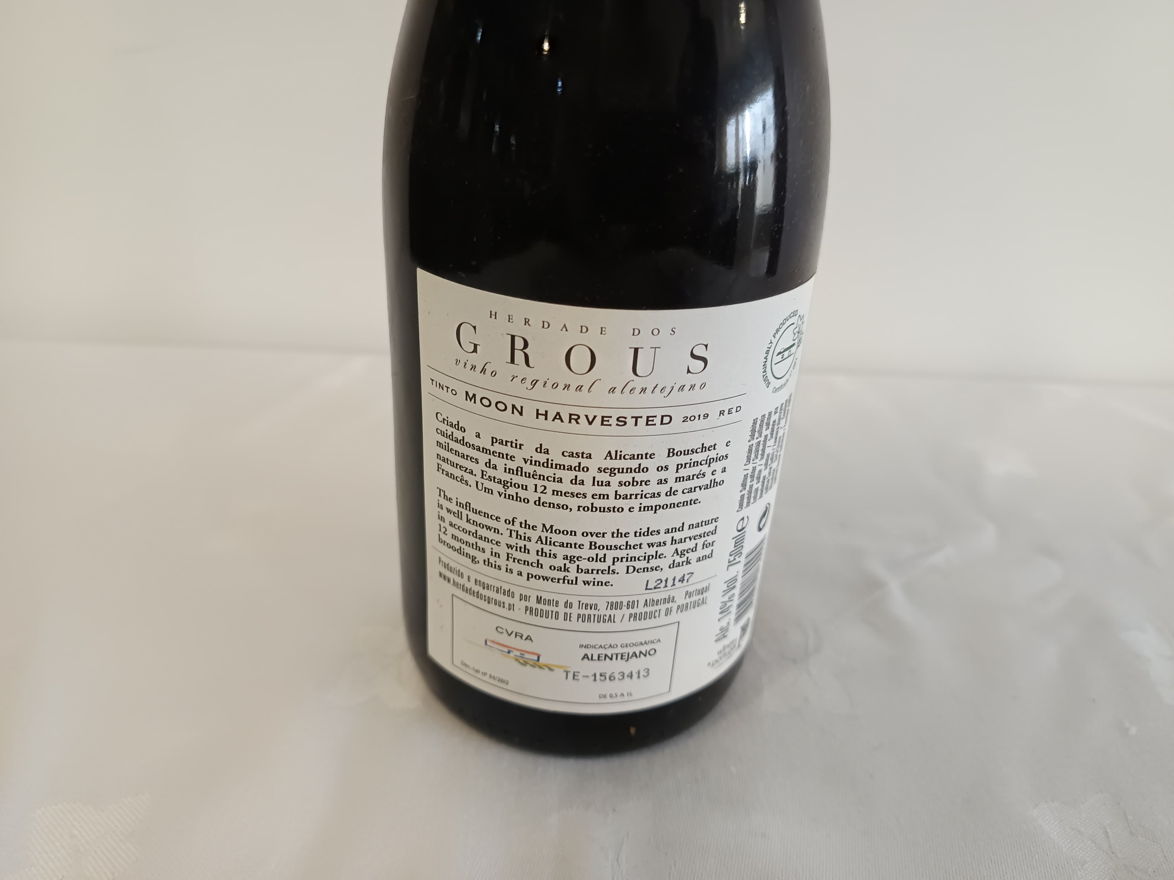 Garrafa de vinho tinto Herdade dos Grous Moon Harvested 2019 — imagen 4