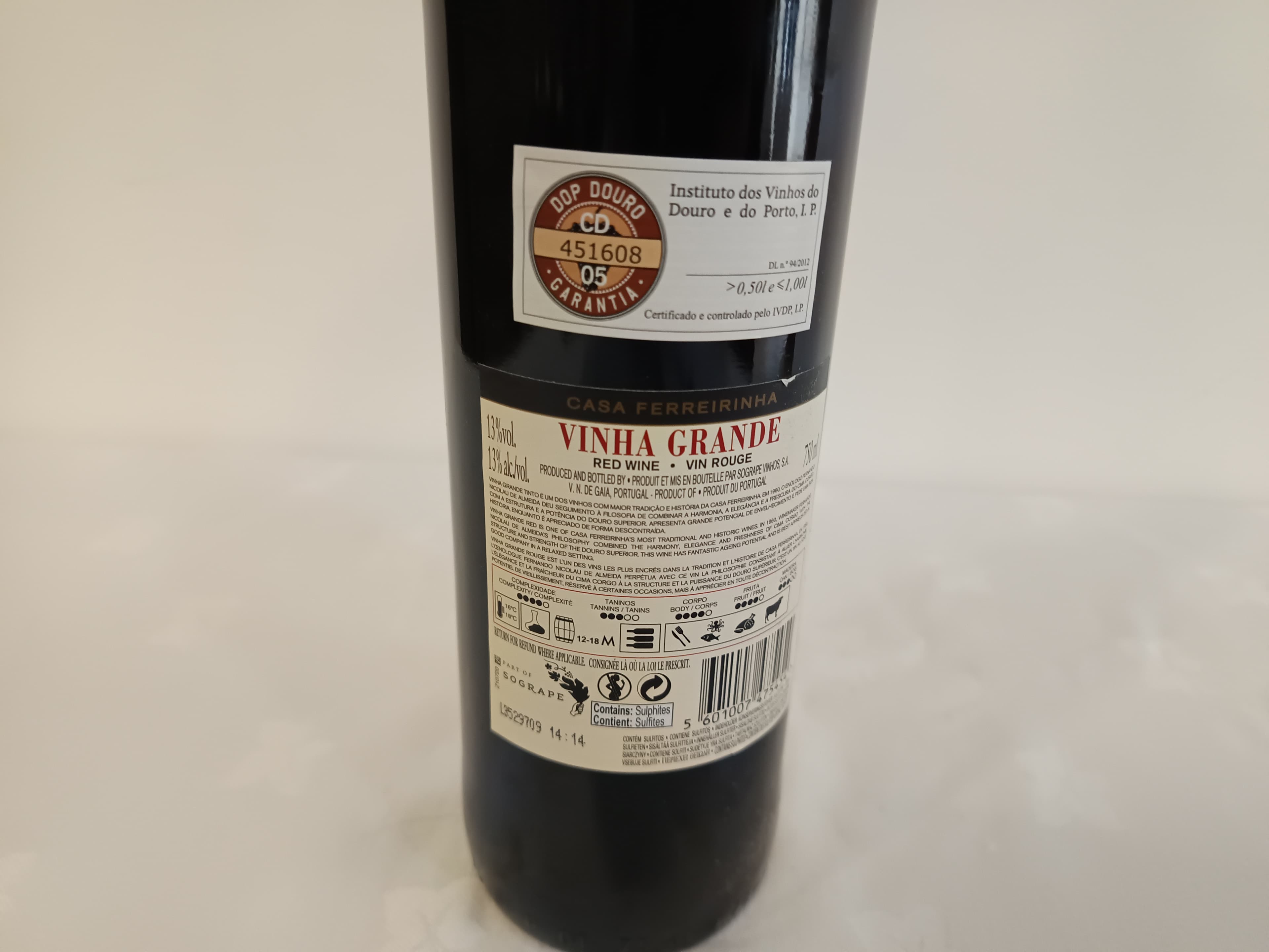 Garrafa de vinho tinto Vinha Grande Douro 2023 — imagem 4