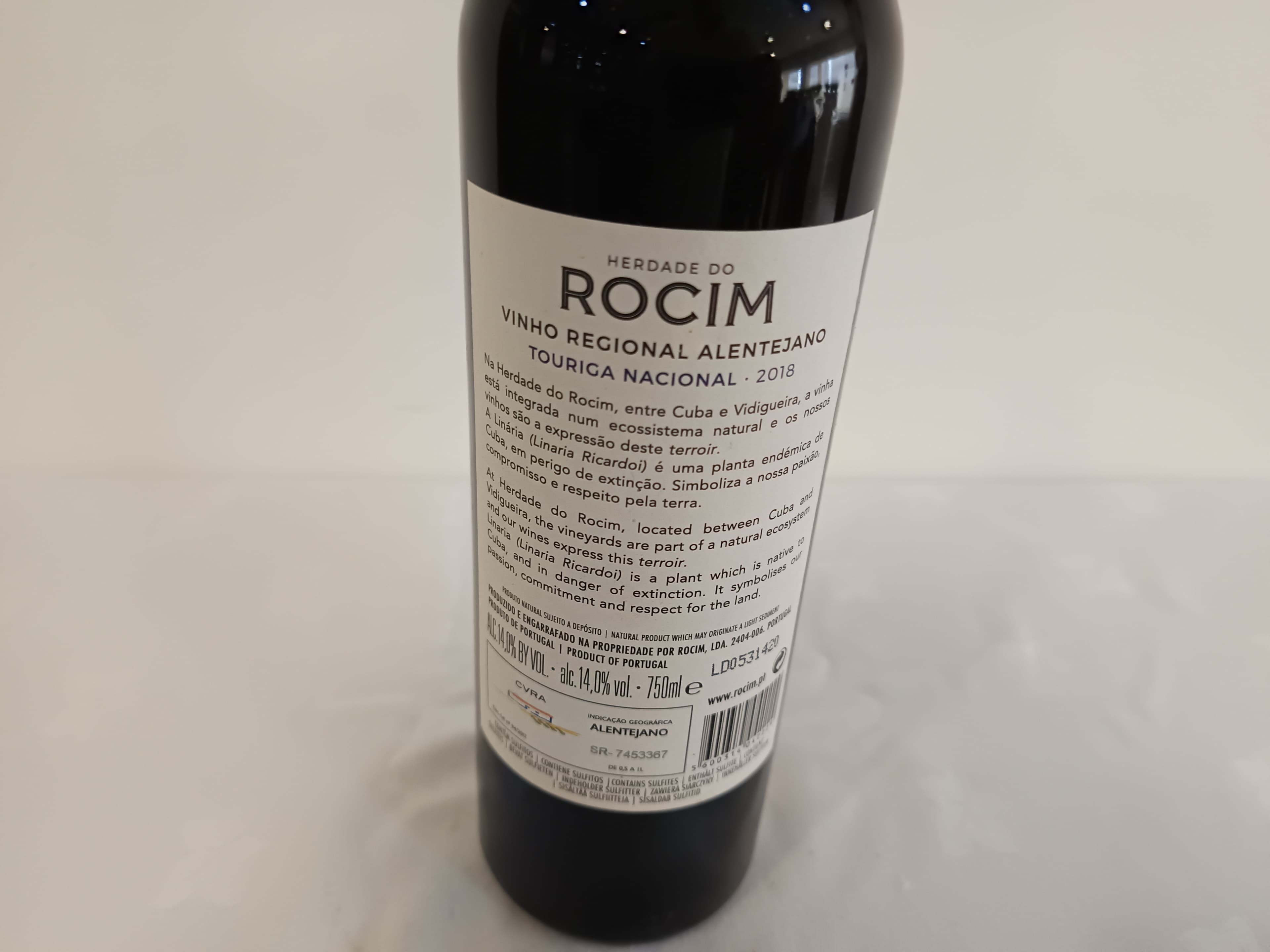 Garrafa de vinho tinto Herdade do Rocim Alentejo 2018 — image 4