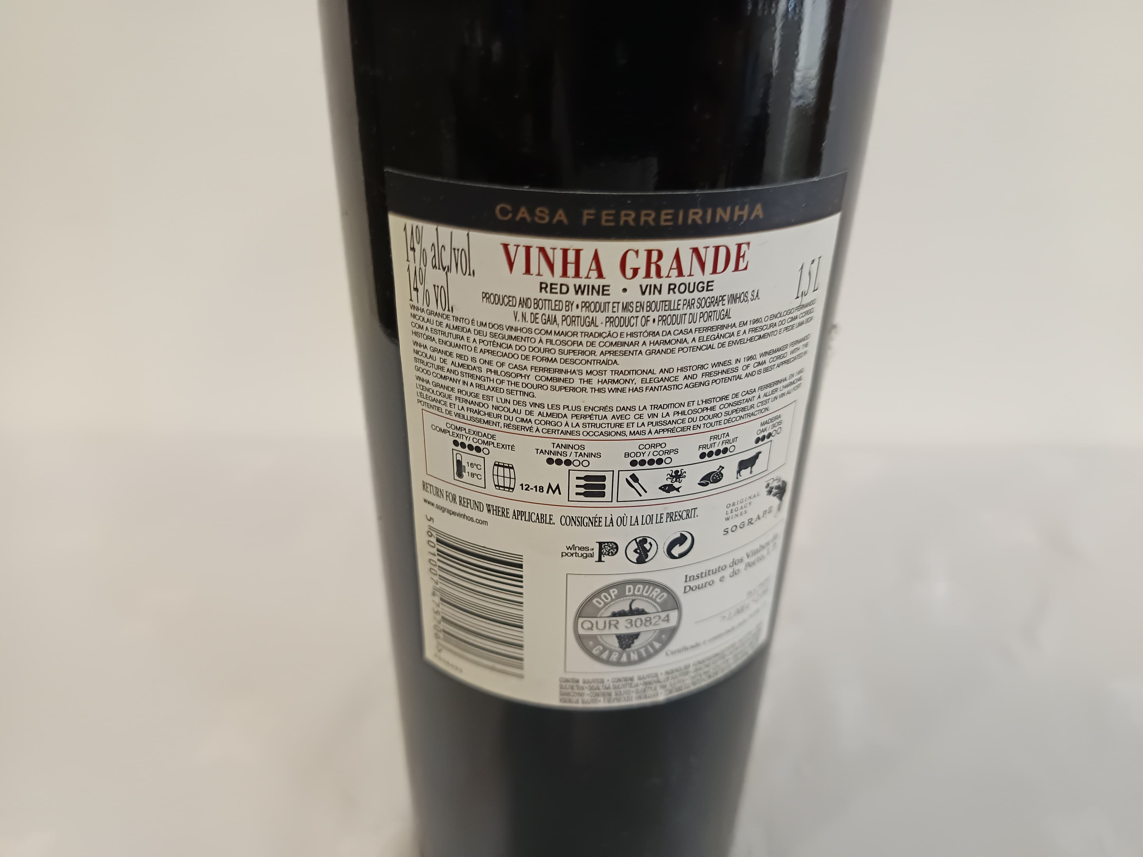 Garrafa de vinho tinto Vinha Grande Douro 2017 — image 4