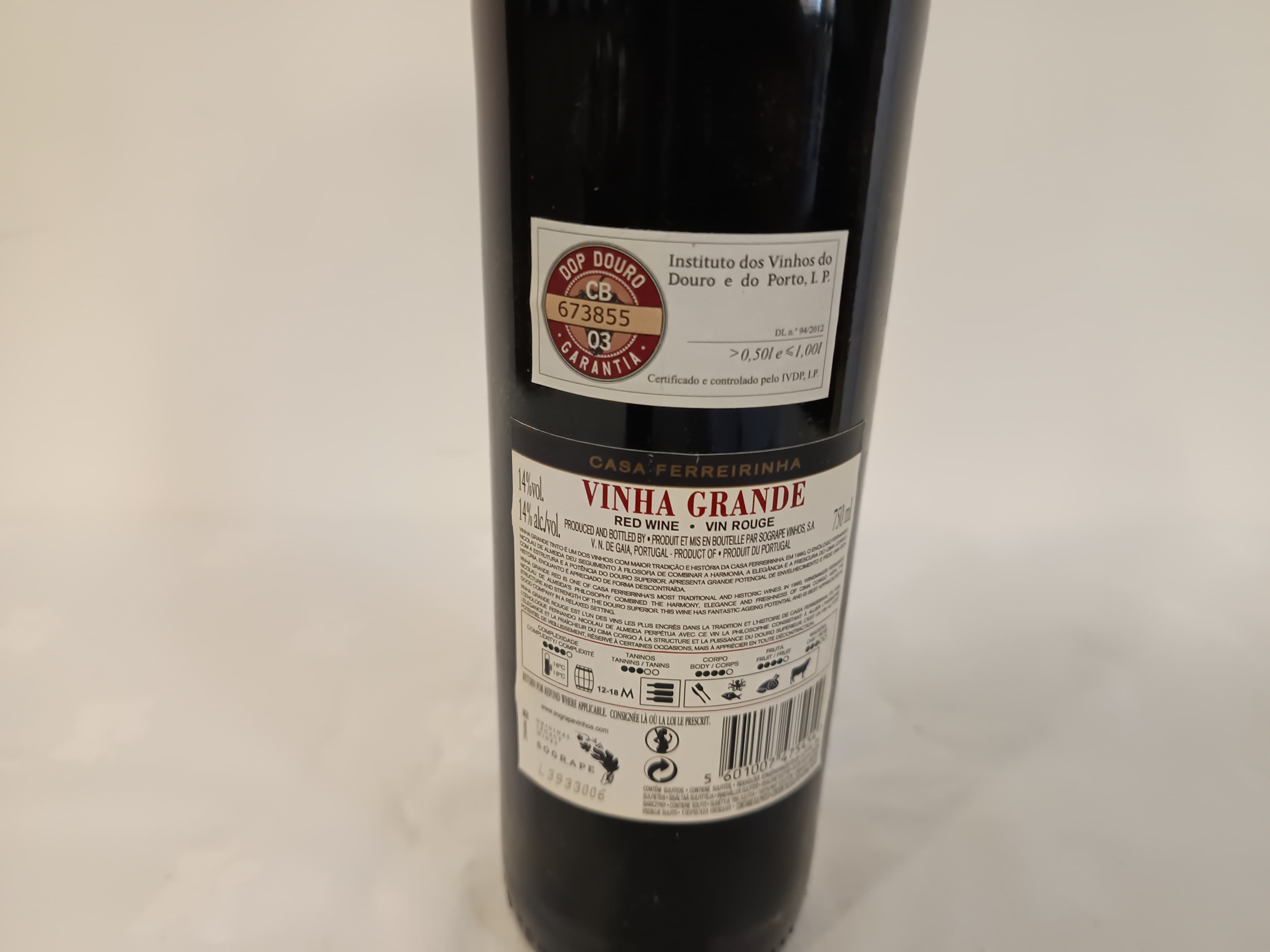 Garrafa de vinho tinto Vinha Grande Douro 2017 — imagem 4