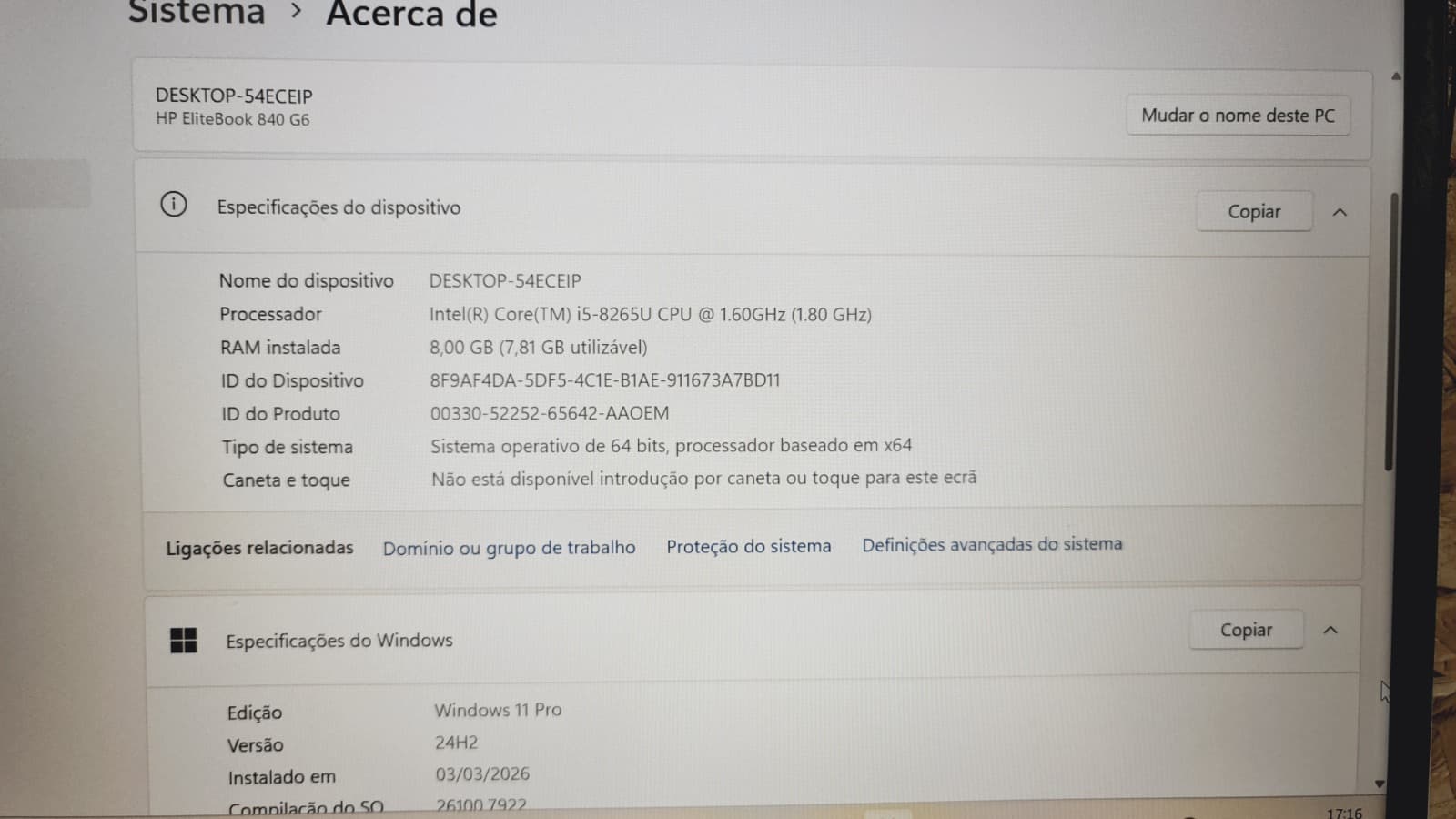 Computador portátil HP EliteBook 840 G6 — imagem 8