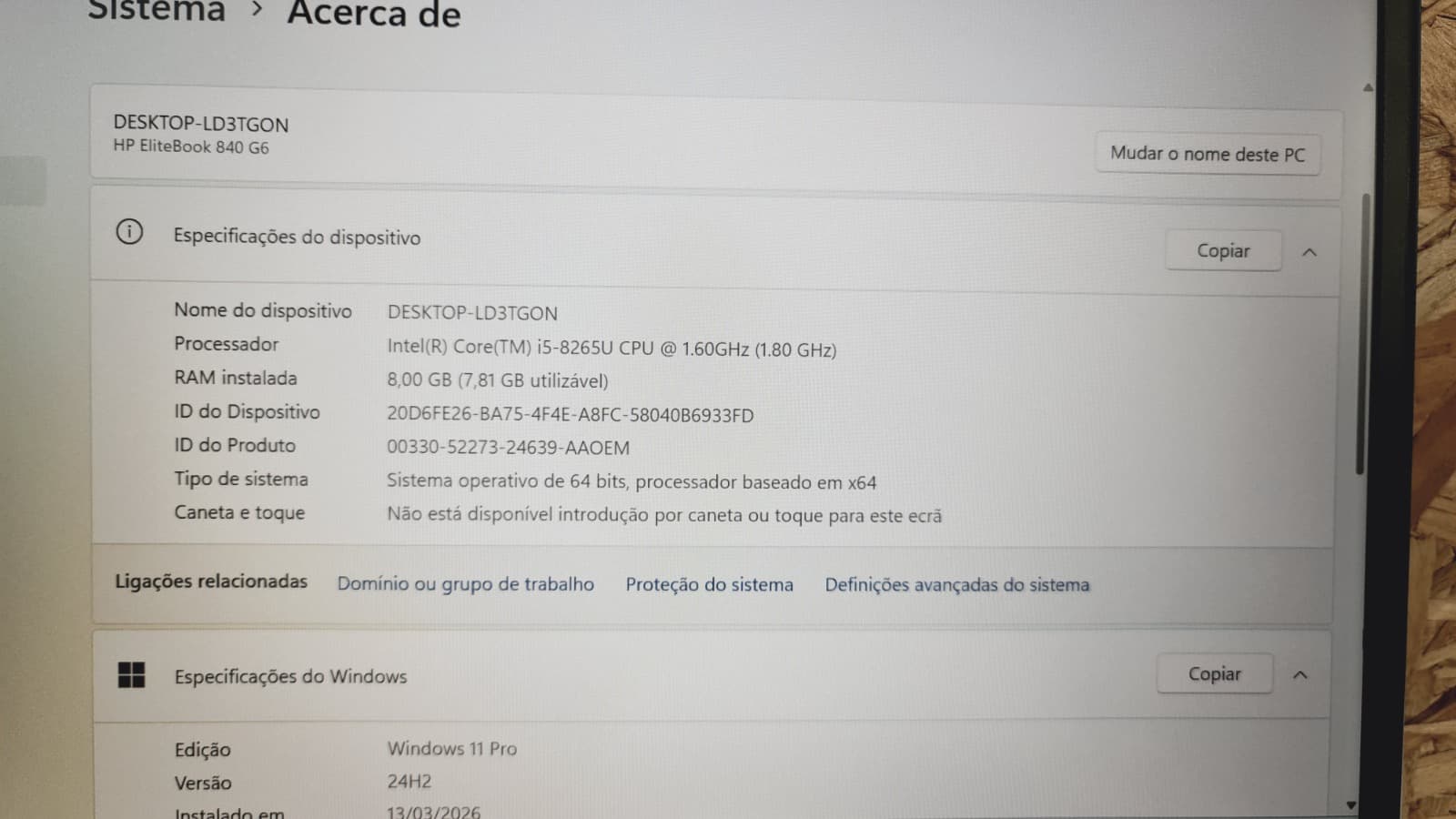 Computador portátil HP EliteBook 840 G6 — imagem 9