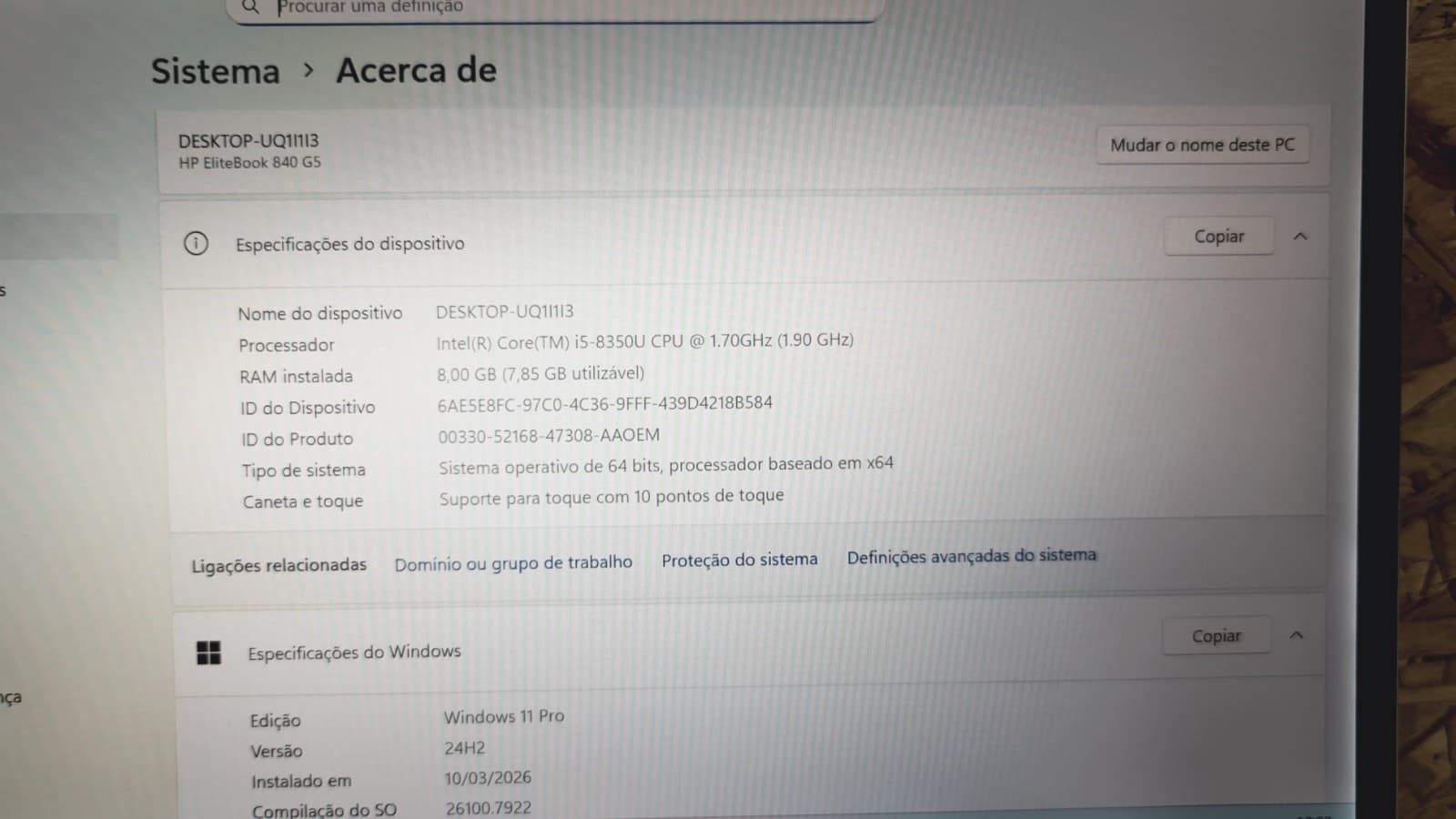 Computador portátil HP EliteBook 840 G5 — imagen 9