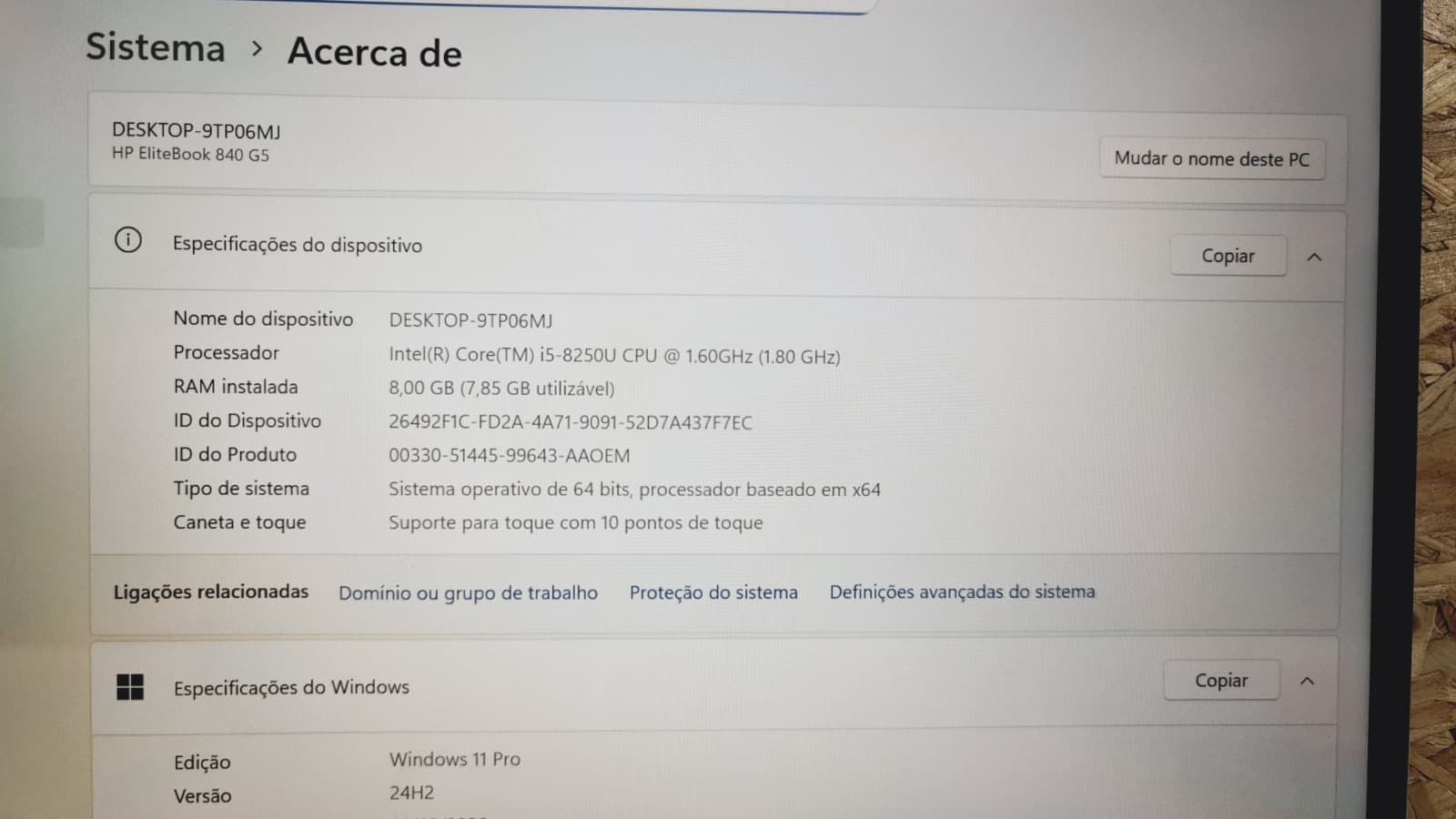 Computador portátil HP EliteBook 840 G5 — imagem 8
