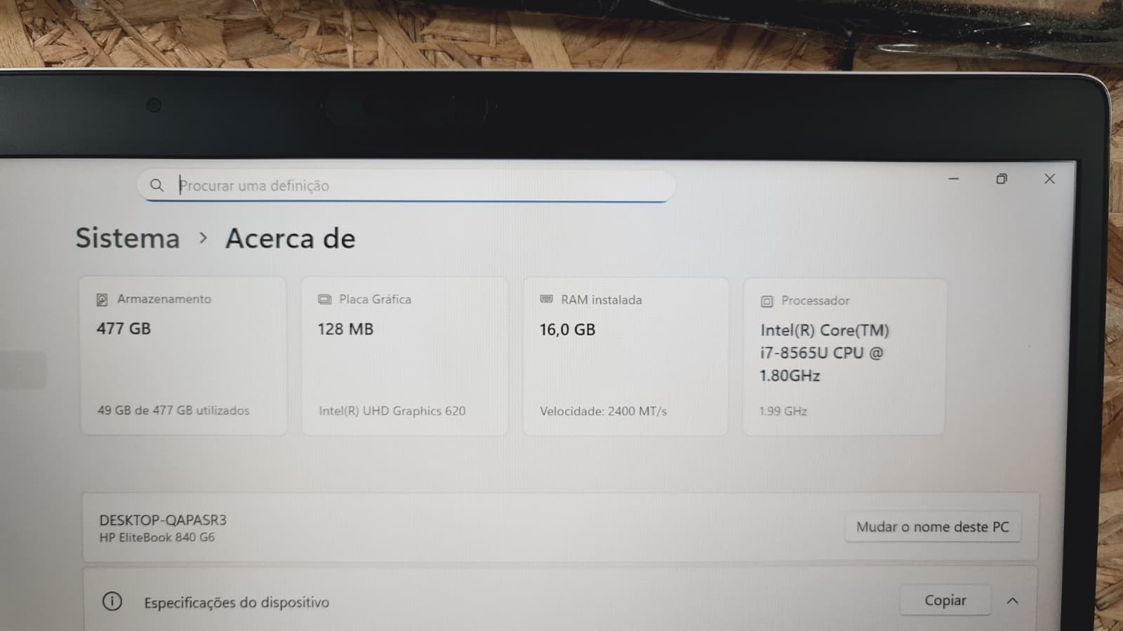 Computador portátil HP EliteBook 840 G6 — imagem 8