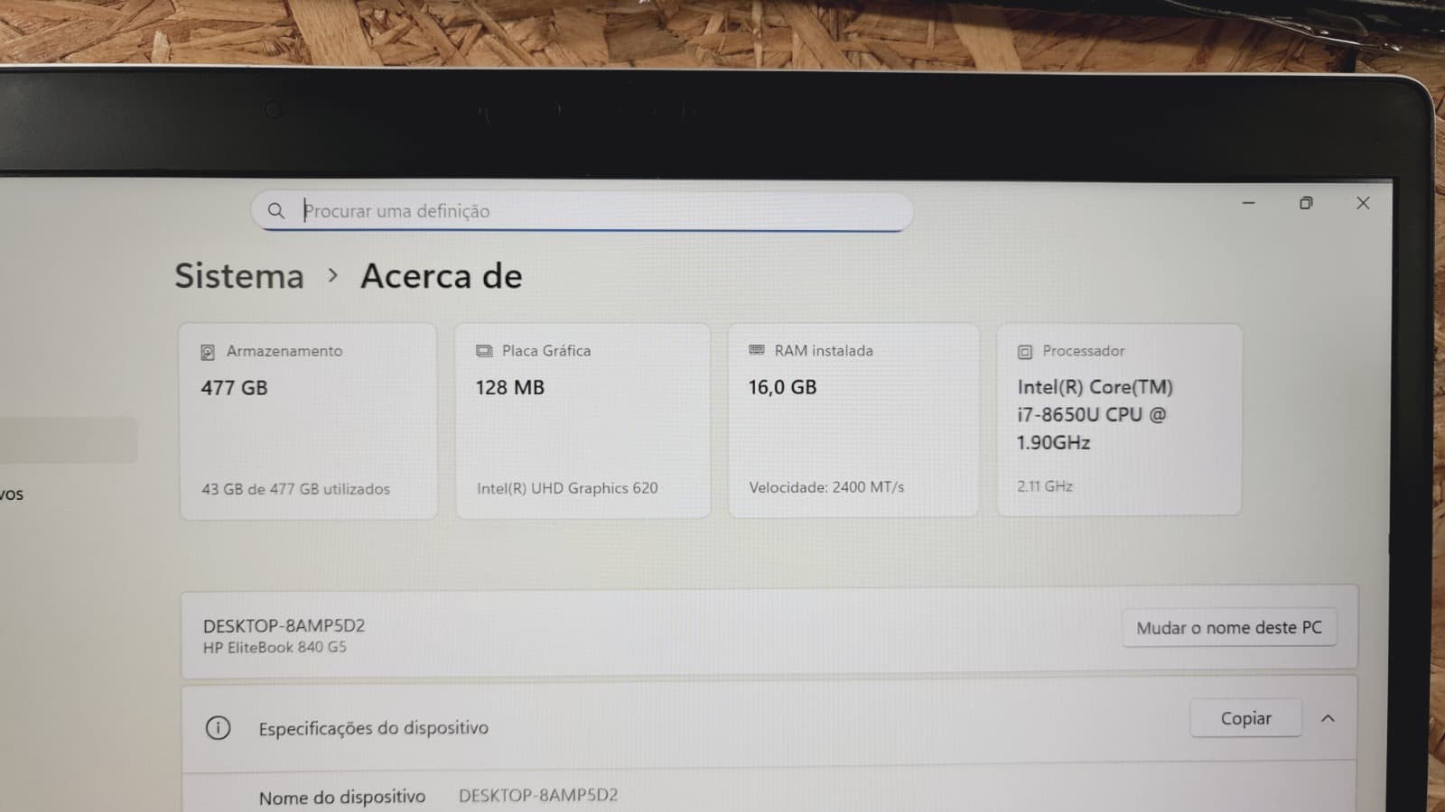 Computador portátil HP EliteBook 840 G5 — imagen 7