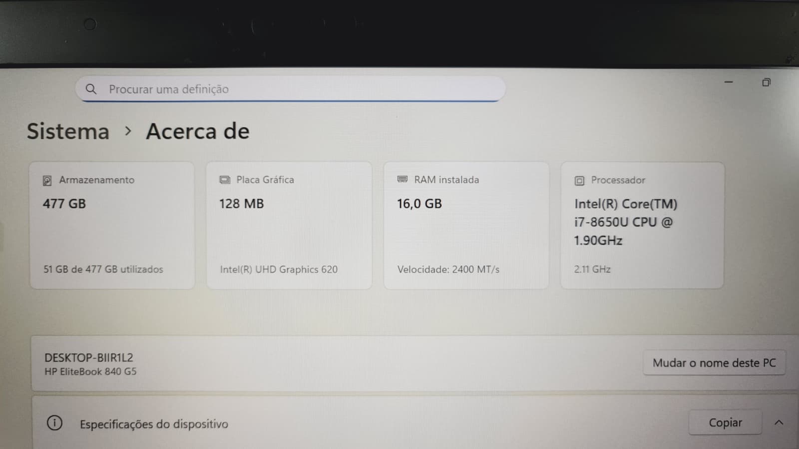 Computador portátil HP EliteBook 840 G5 — imagen 8