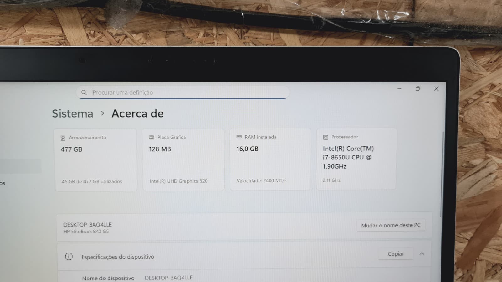 Computador portátil HP EliteBook 840 G5 — imagem 9