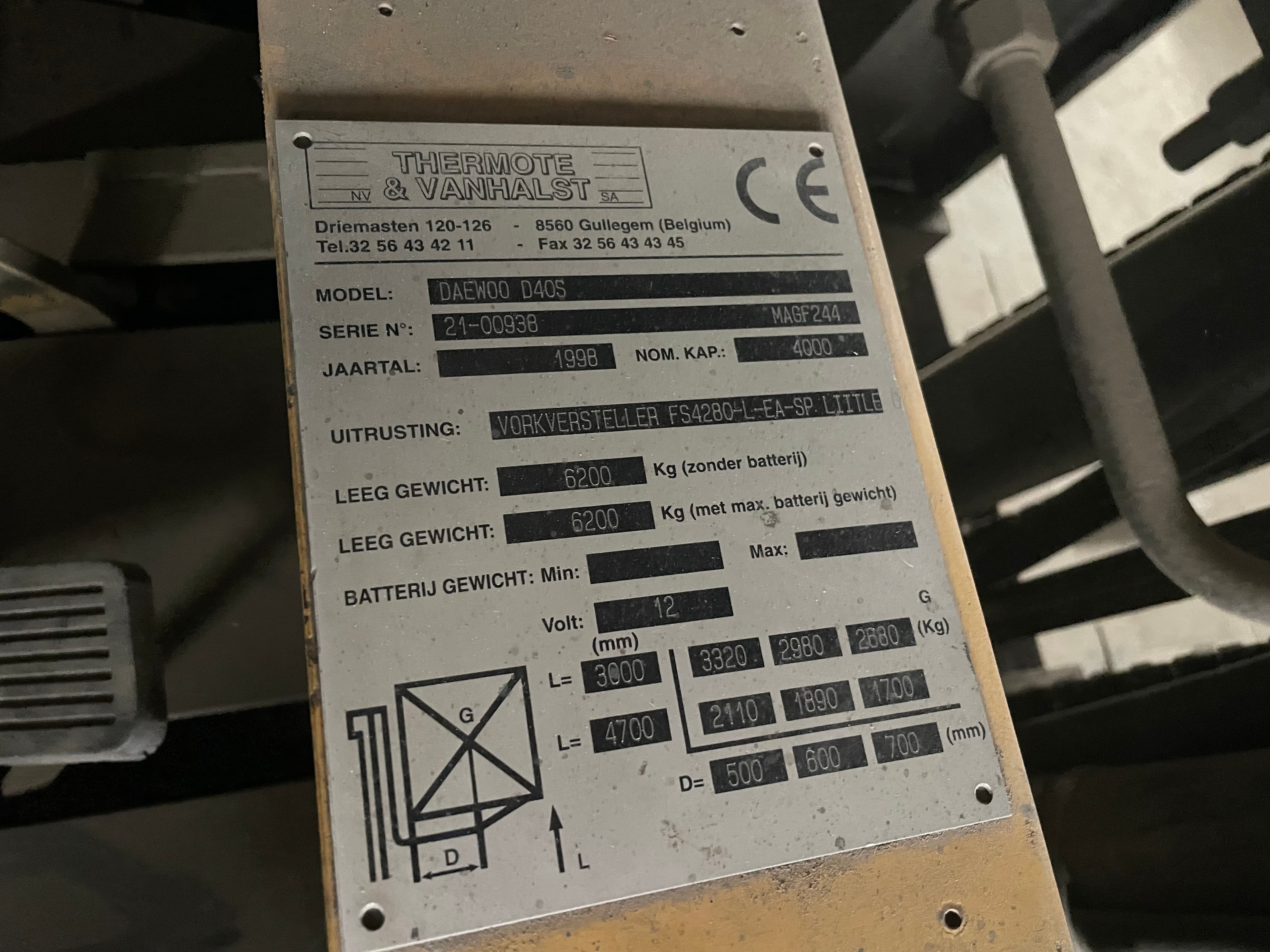 Empilhador a Diesel Daewoo D40S — imagen 5