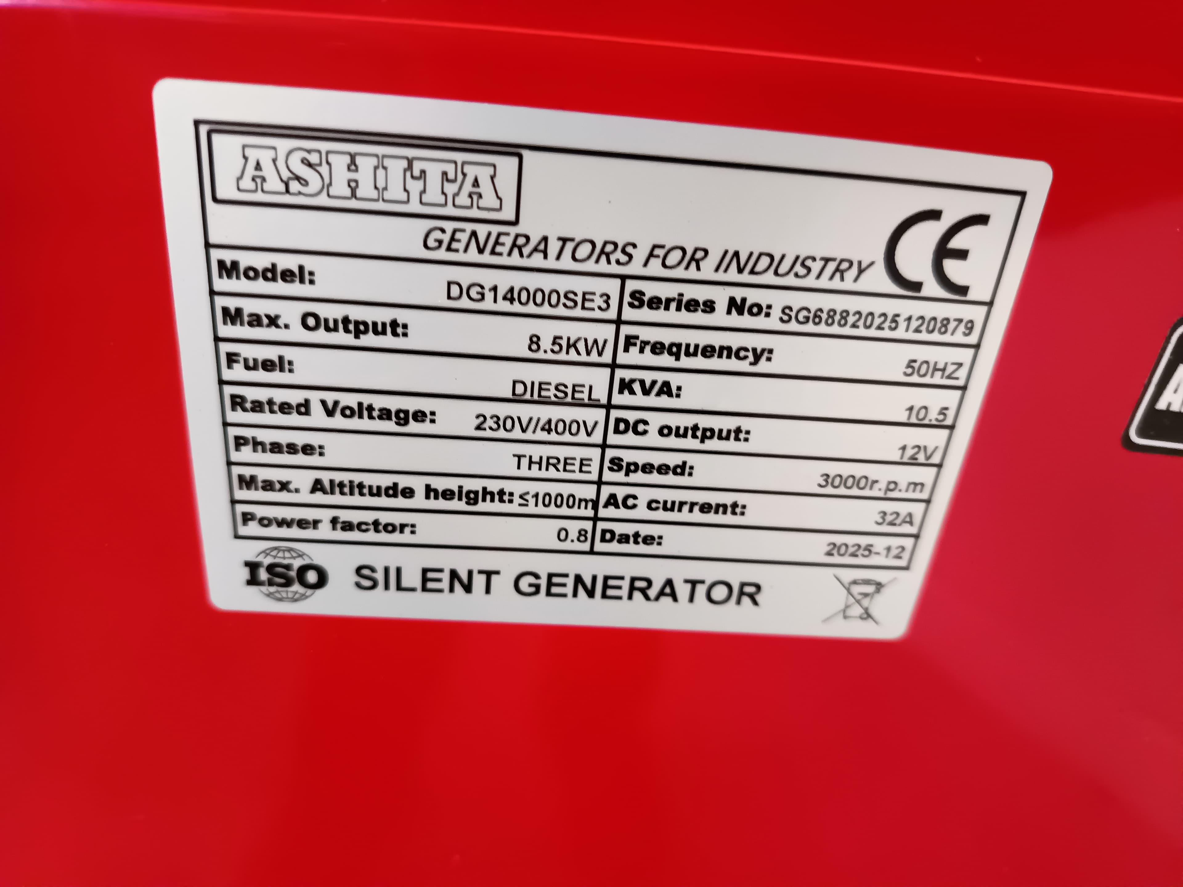 Gerador Ashita DG14000SE3 de 10,5 KVA — image 8
