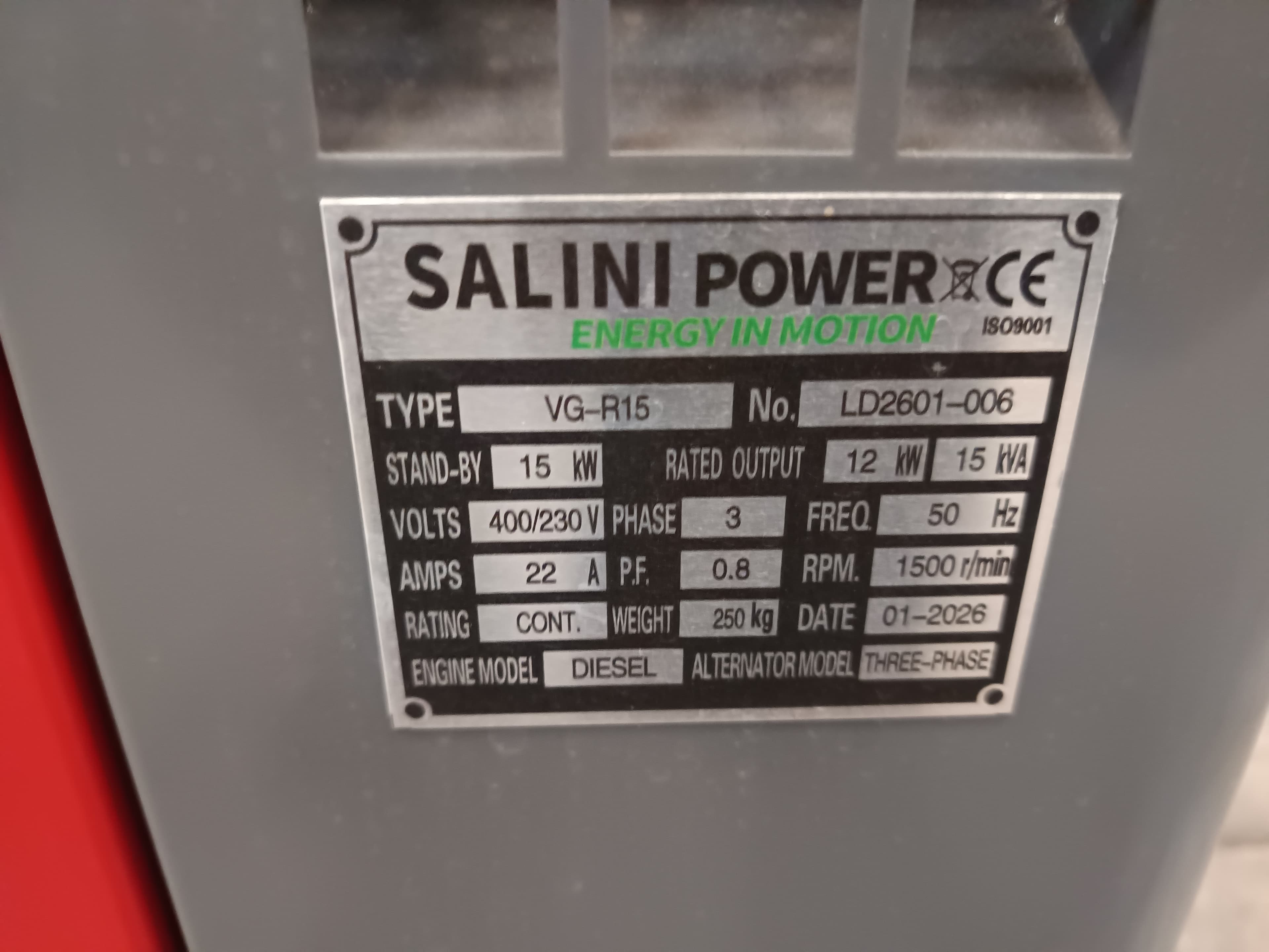 Gerador Salini VG-R15 de 15 kva — imagen 9