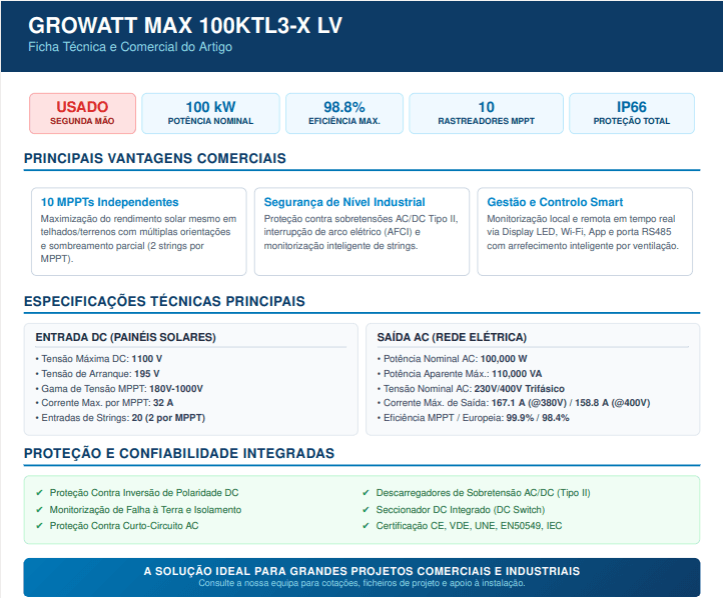 GROWATT MAX 100KTL3-X LV Inverseur Triphasé — image 8
