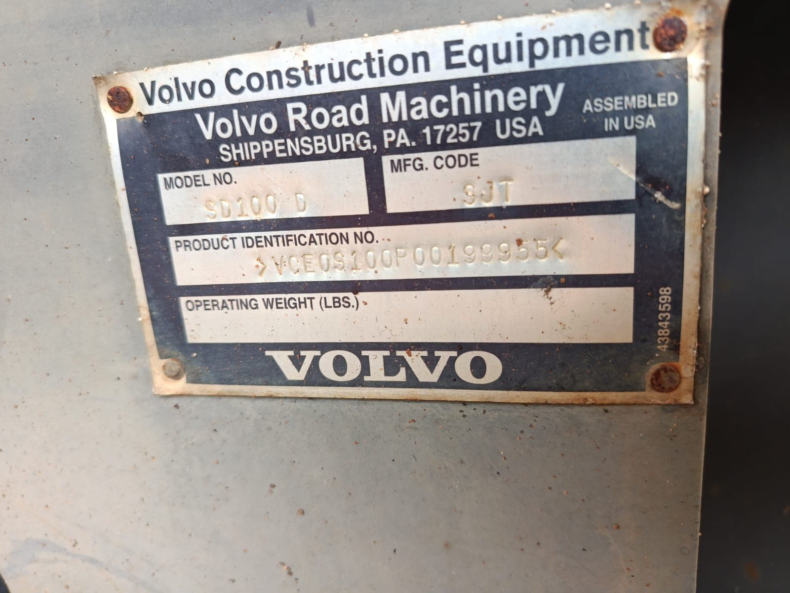 Rodillo — Volvo SD100D | Road roller — Volvo SD100D — imagen 3