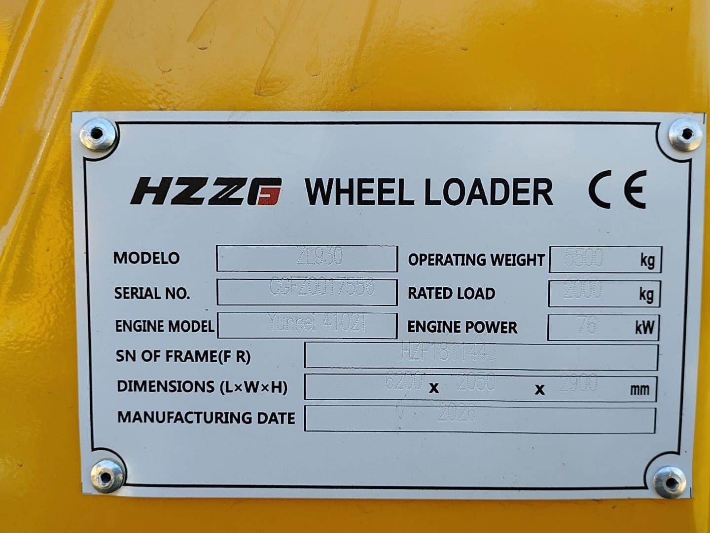 Cargadora sobre ruedas — HZZG — 2025 | Wheel loader — HZZG — 2025 — imagen 3