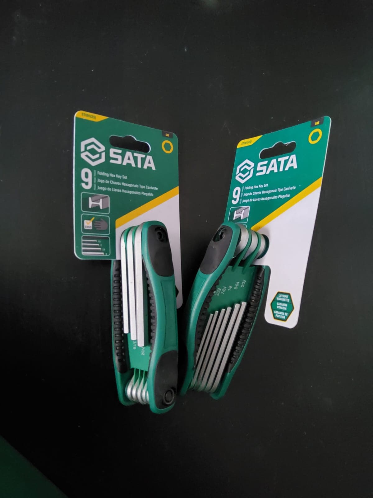 CONJUNTOS DOBRÁVEIS DE 9 PEÇAS - CHAVES SEXTAVADAS EM POLEGADAS (SAE)