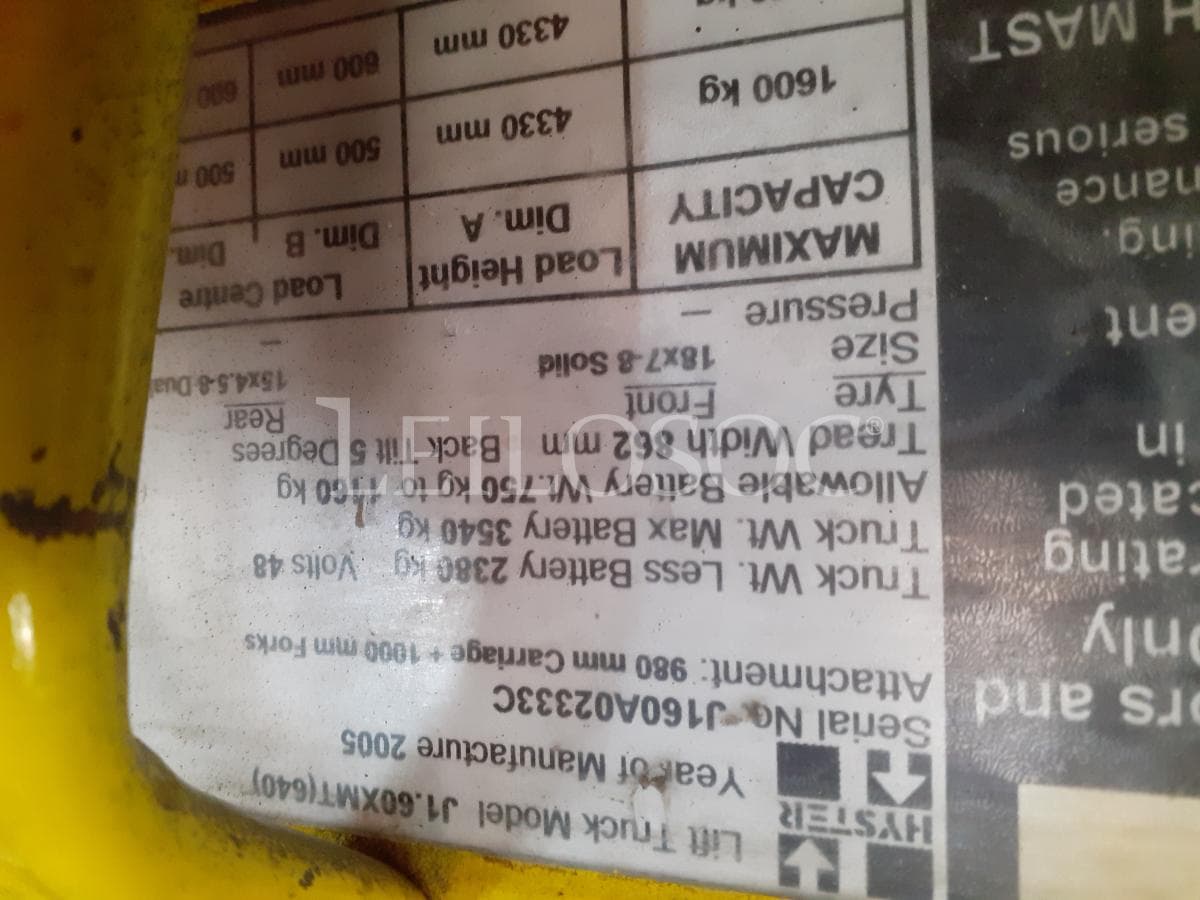 Empilhador Hyster · Elétrico · J160XM — image 12
