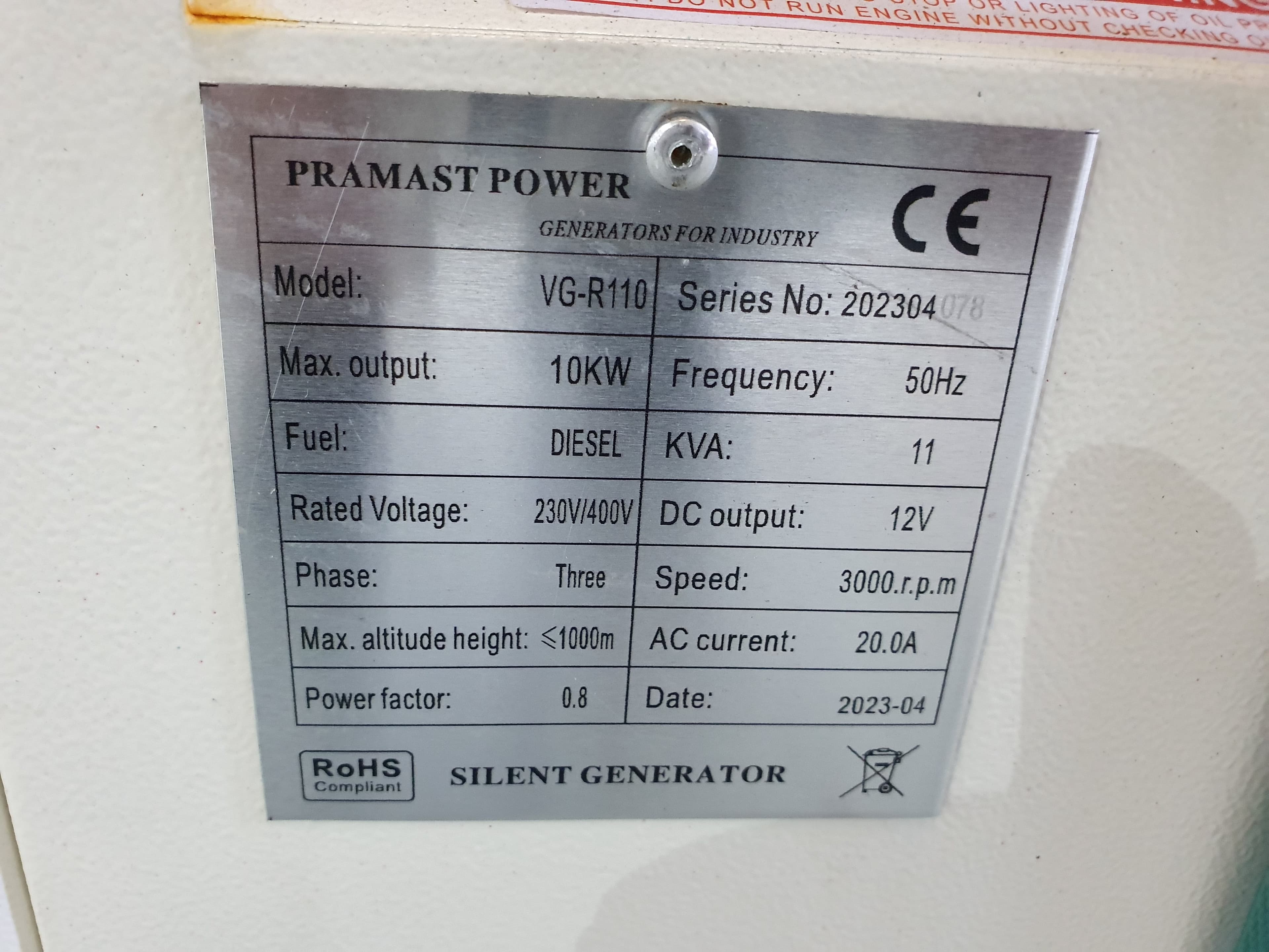 GERADOR 11 KVA PRASMAT — imagen 7
