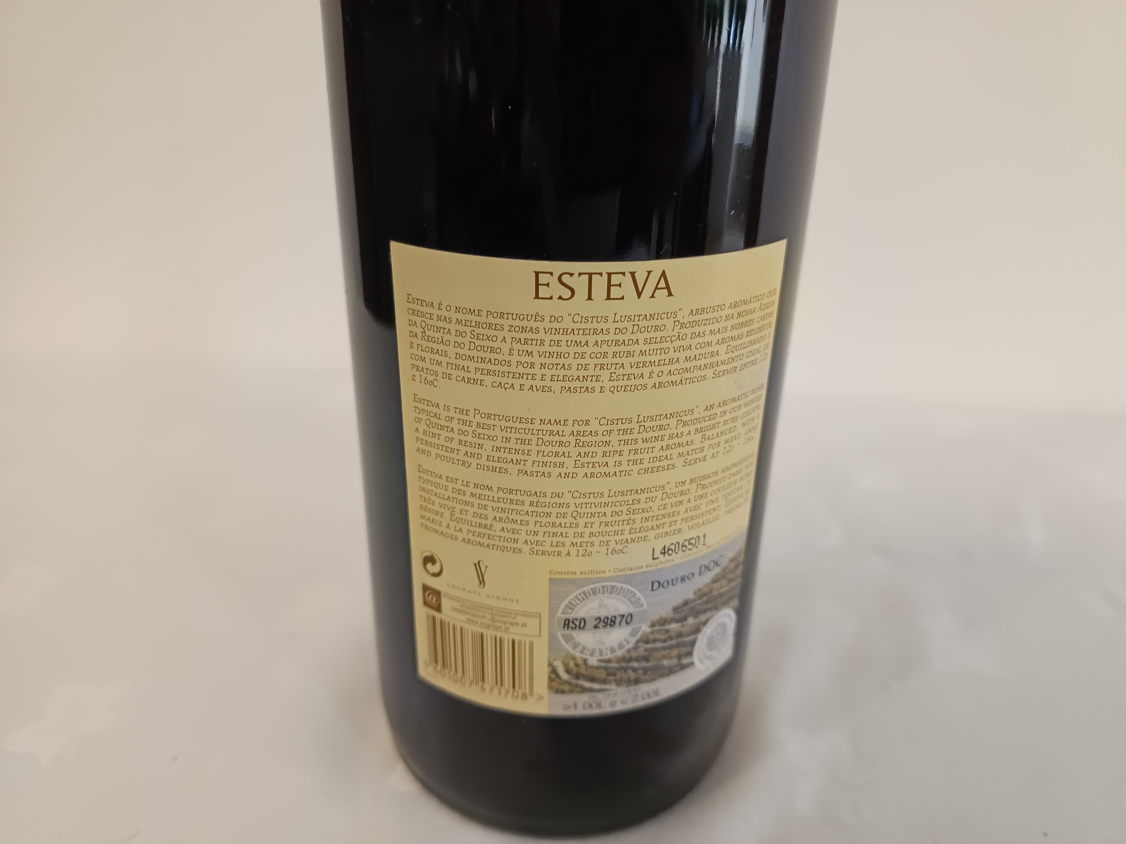 Garrafa de vinho tinto Esteva Douro 2000 — image 4