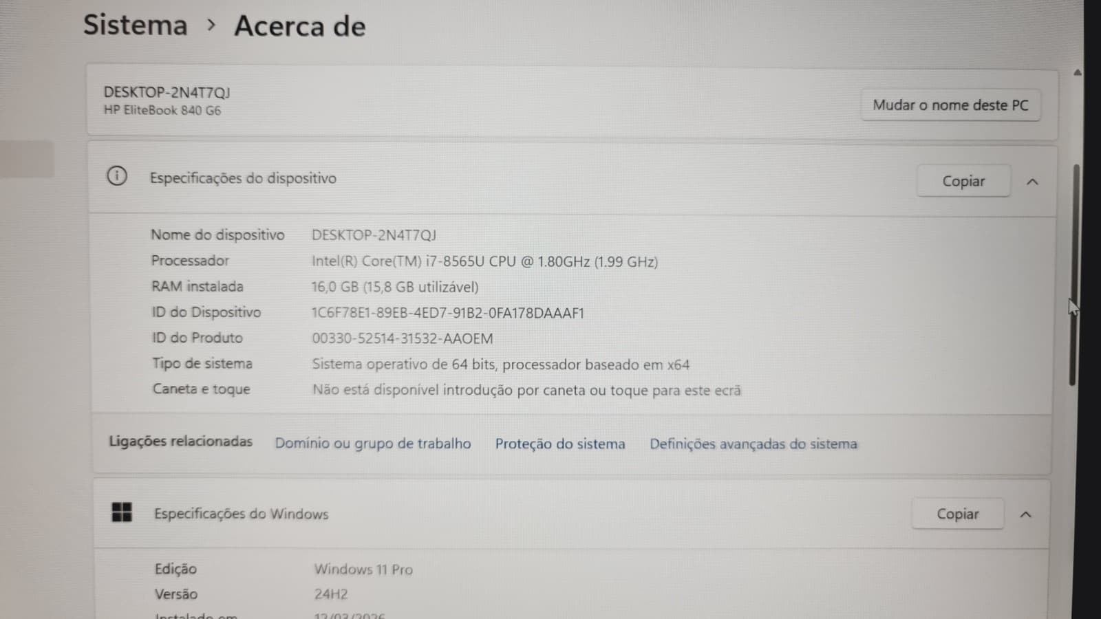 Computador portátil HP EliteBook 840 G6 — imagem 8